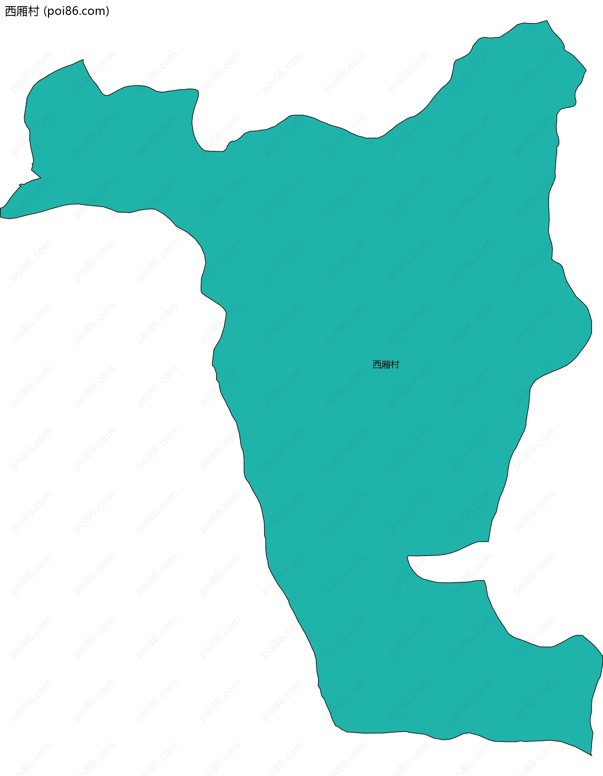 西厢村边界地图