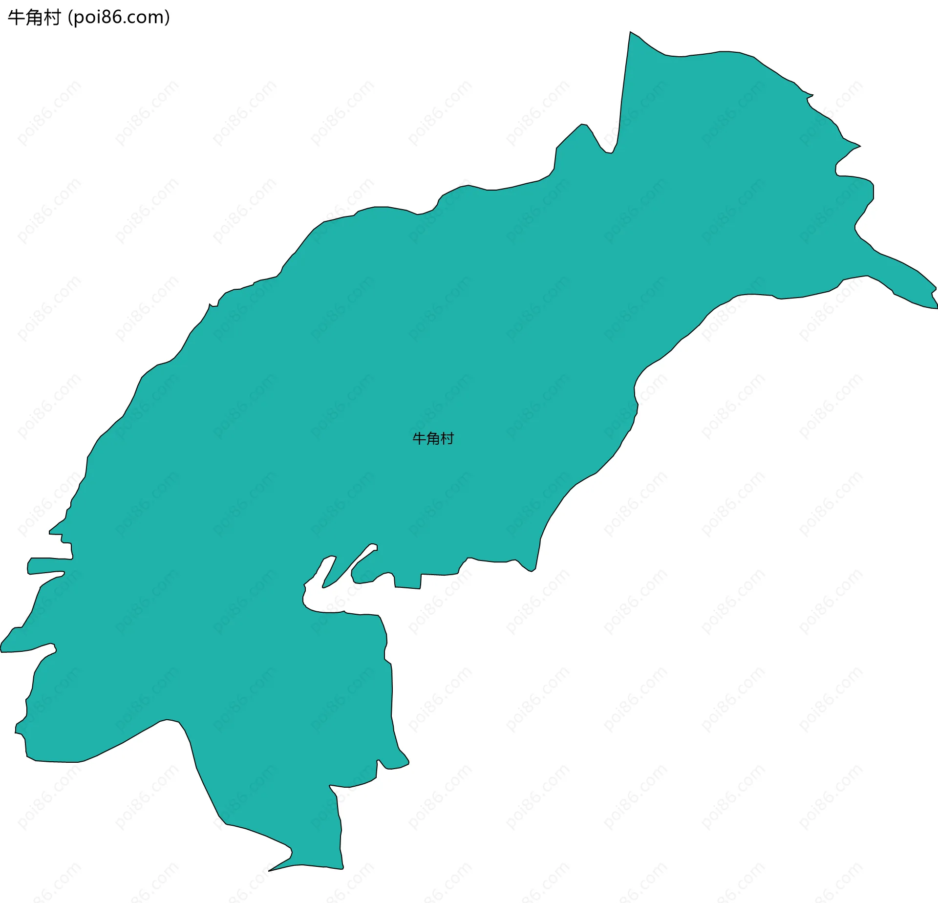 牛角村边界地图
