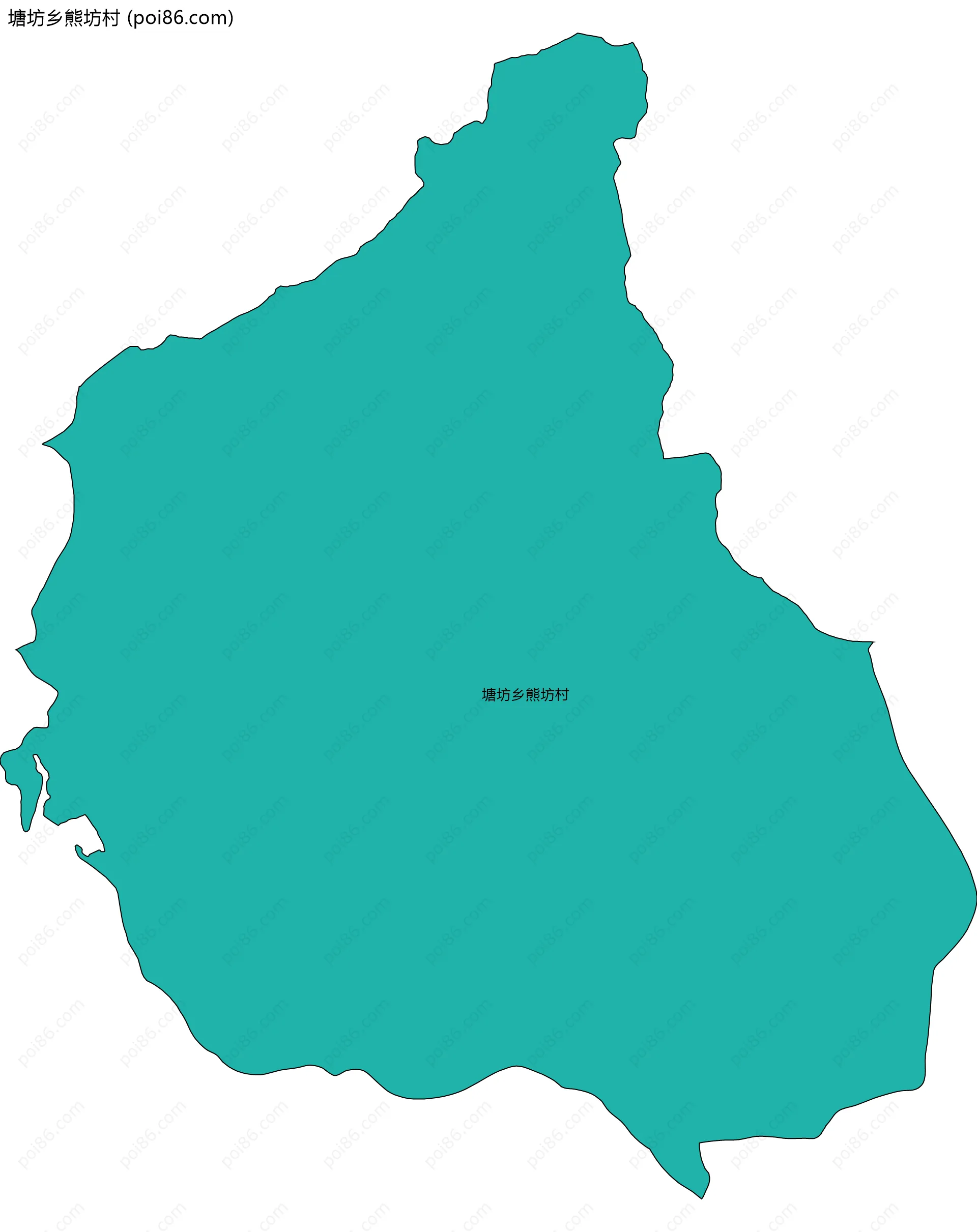 塘坊乡熊坊村边界地图