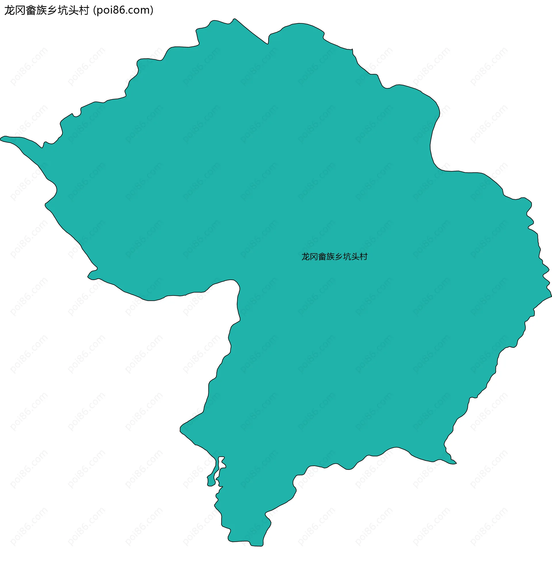 龙冈畲族乡坑头村边界地图