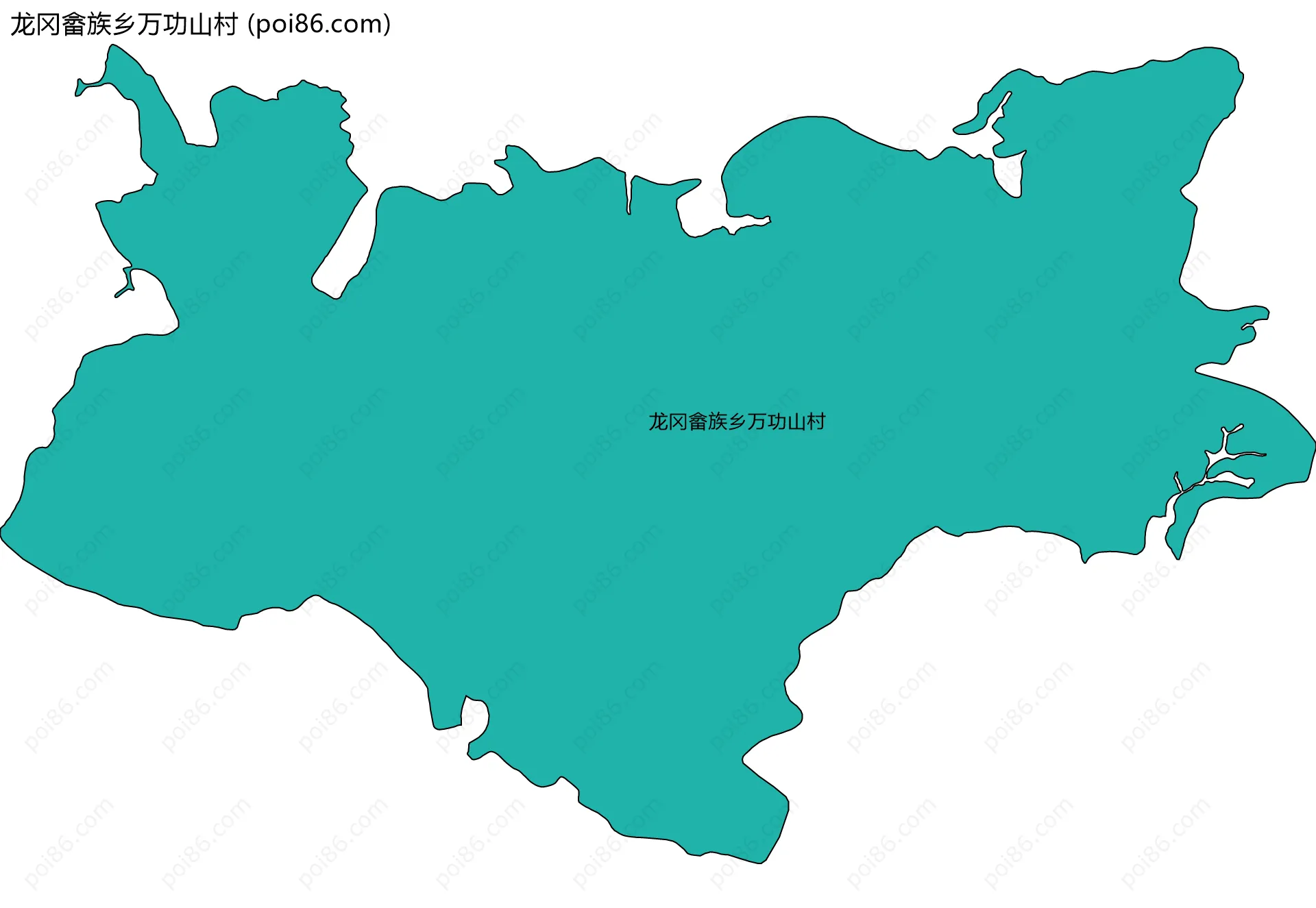 龙冈畲族乡万功山村边界地图