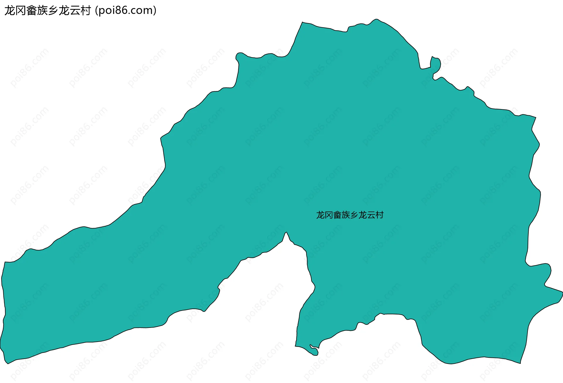 龙冈畲族乡龙云村边界地图