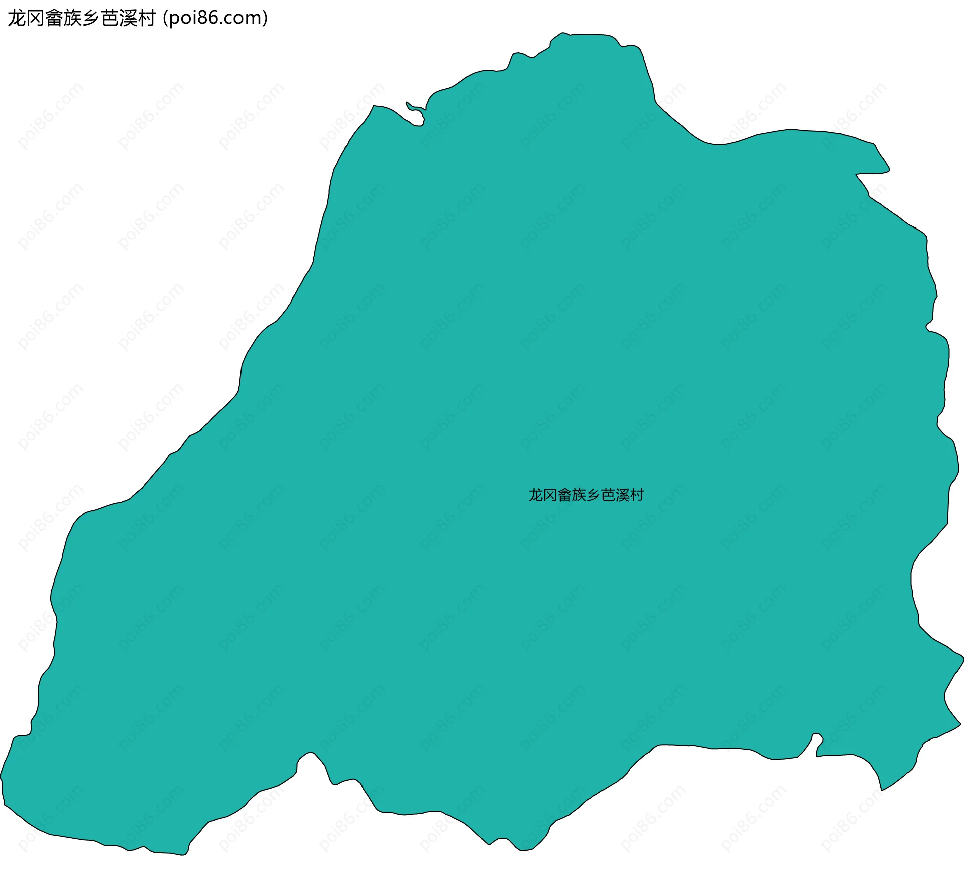 龙冈畲族乡芭溪村边界地图