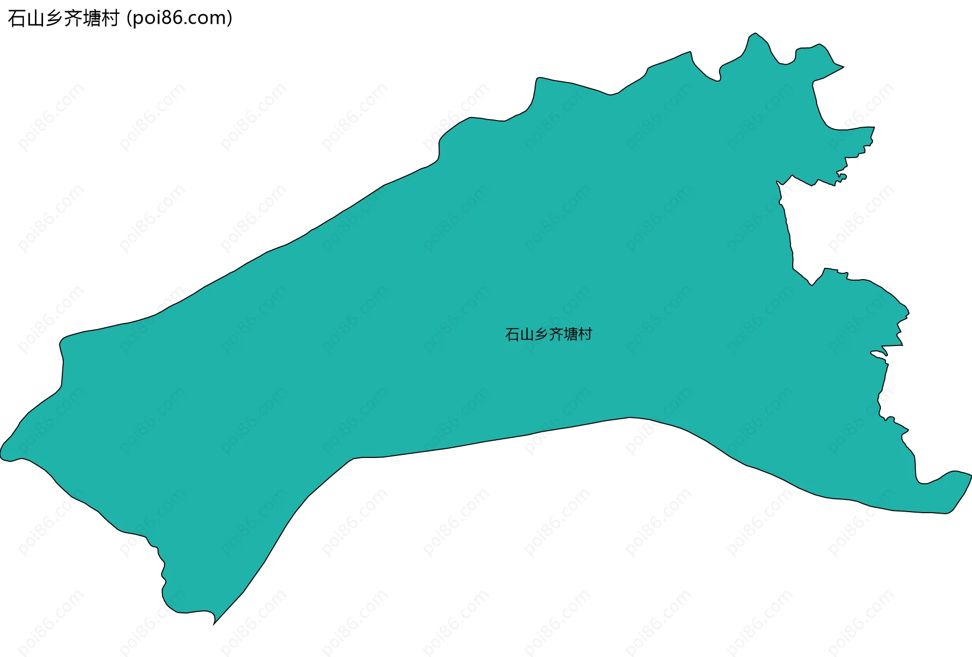 石山乡齐塘村边界地图