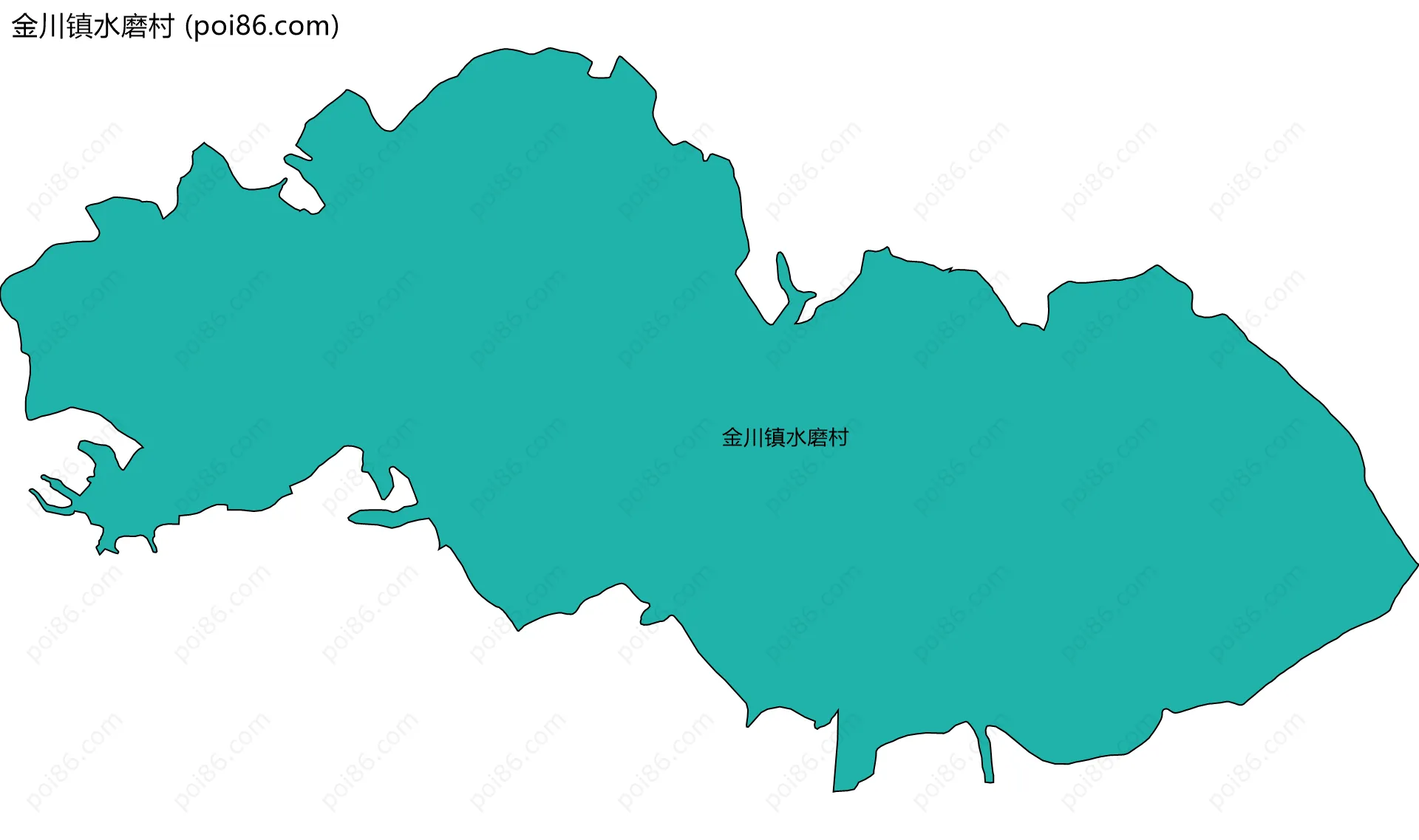金川镇水磨村边界地图