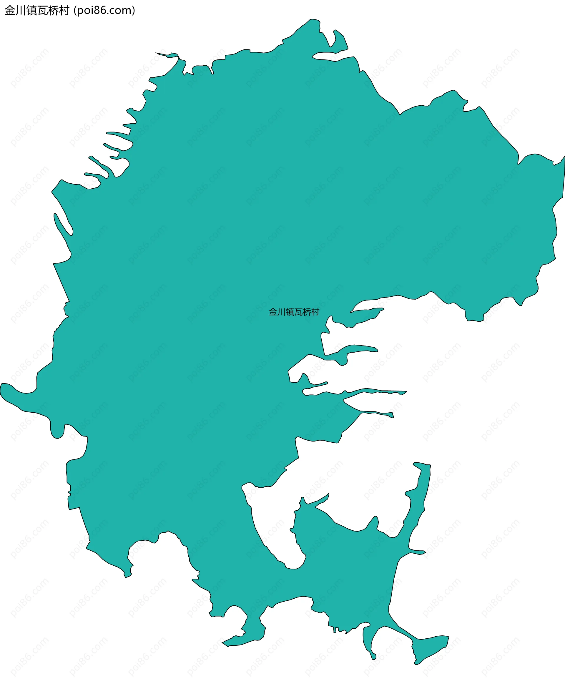 金川镇瓦桥村边界地图