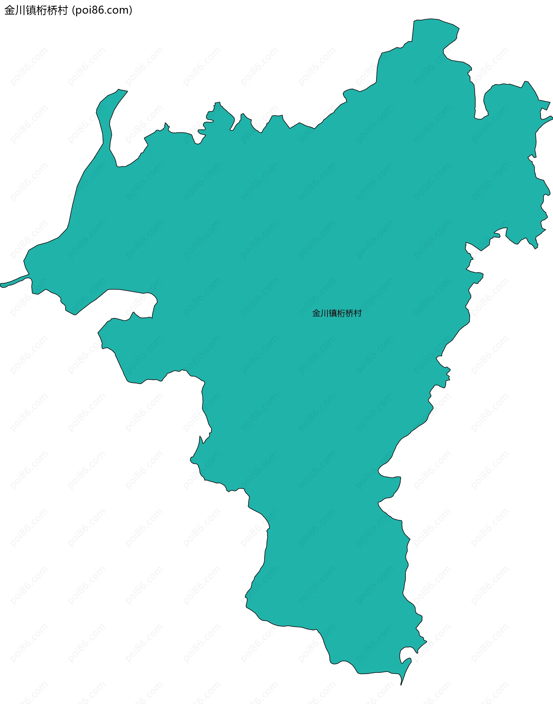 金川镇桁桥村边界地图