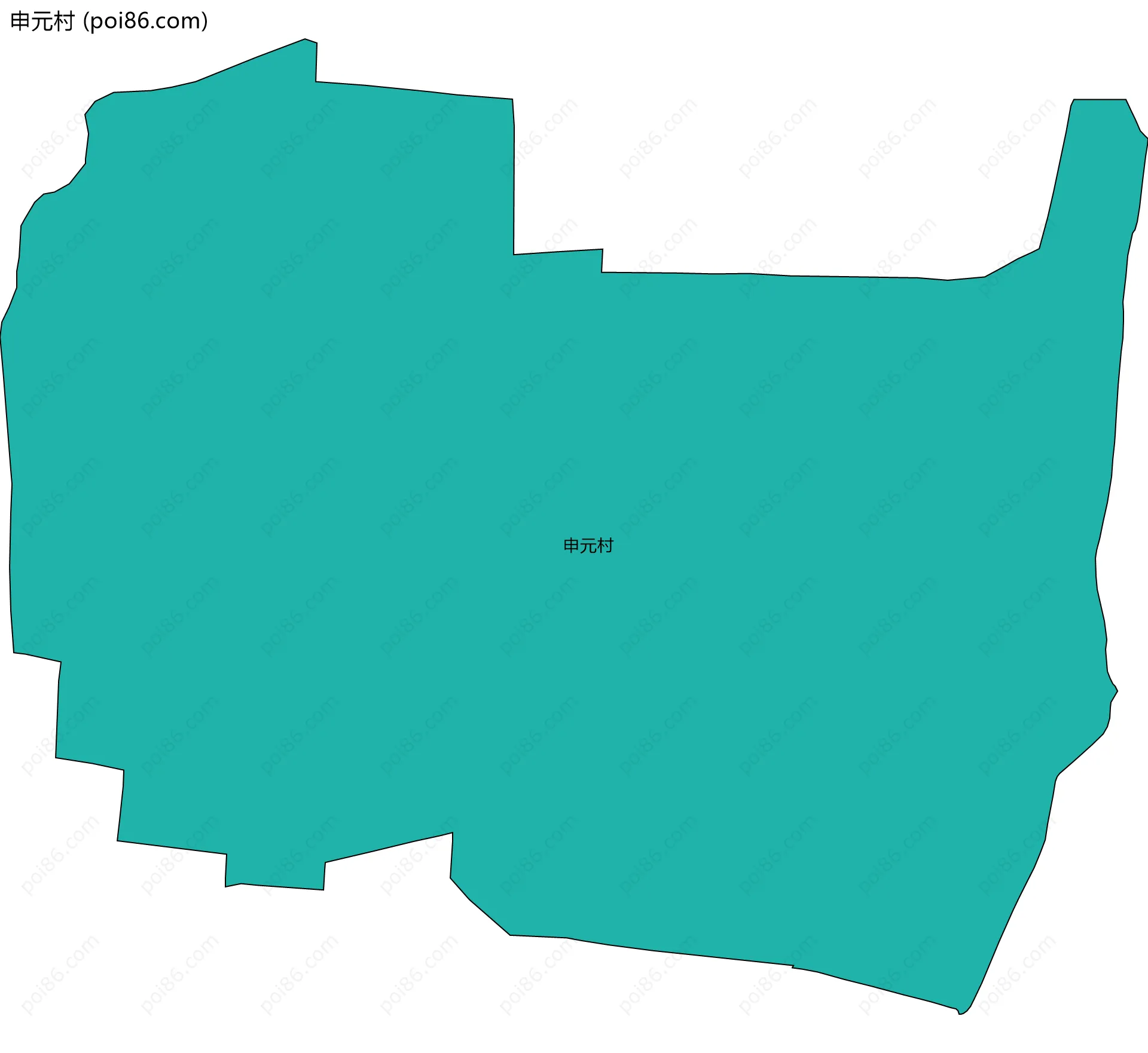 申元村边界地图