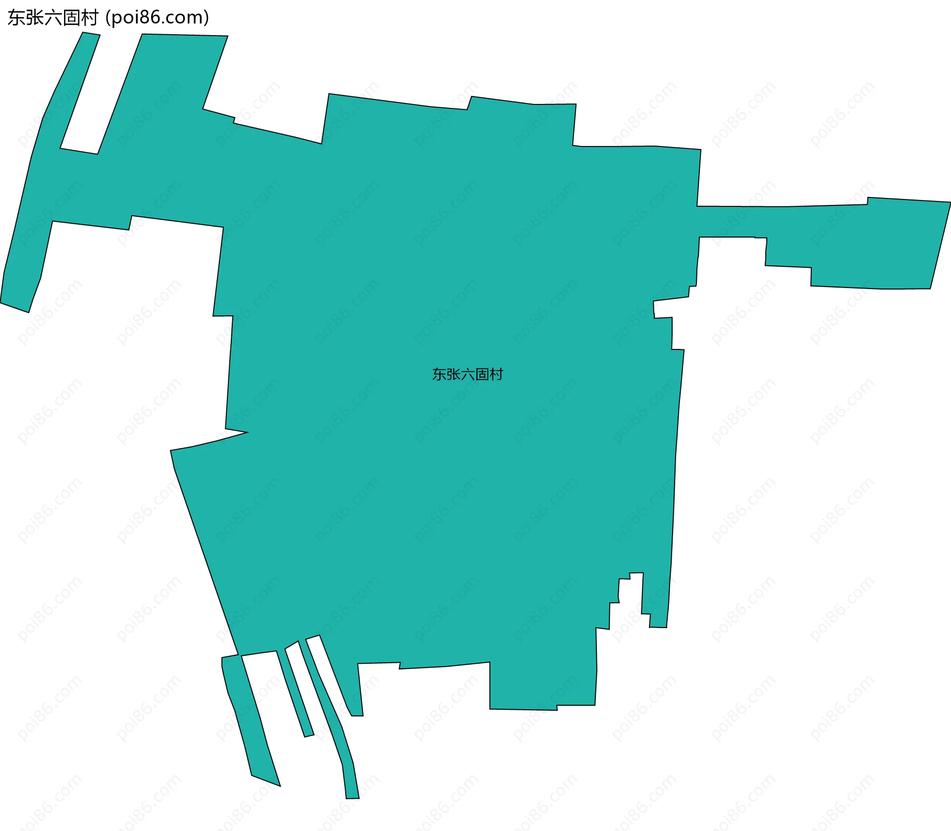 东张六固村边界地图