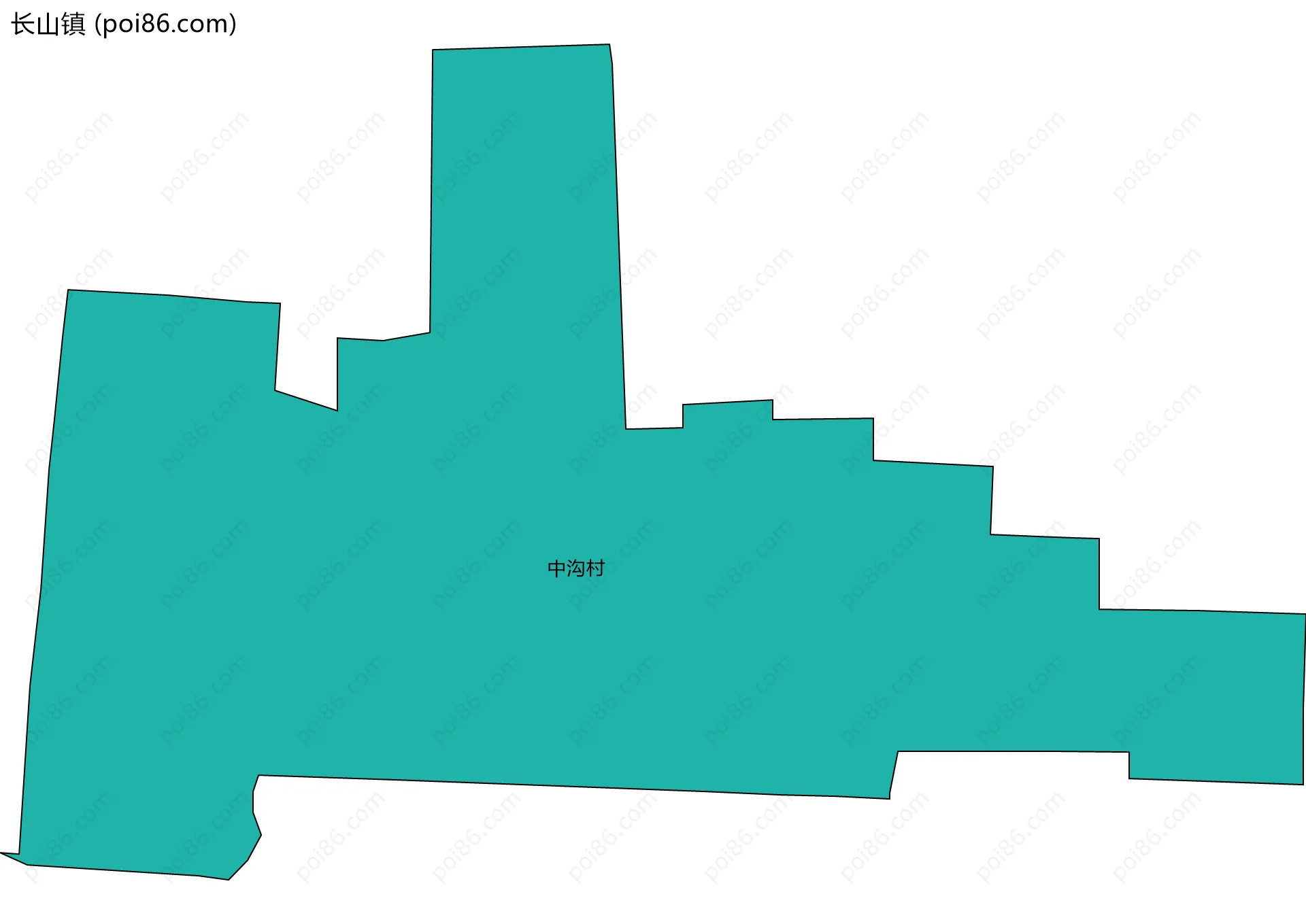 长山镇边界地图(五级行政区划)
