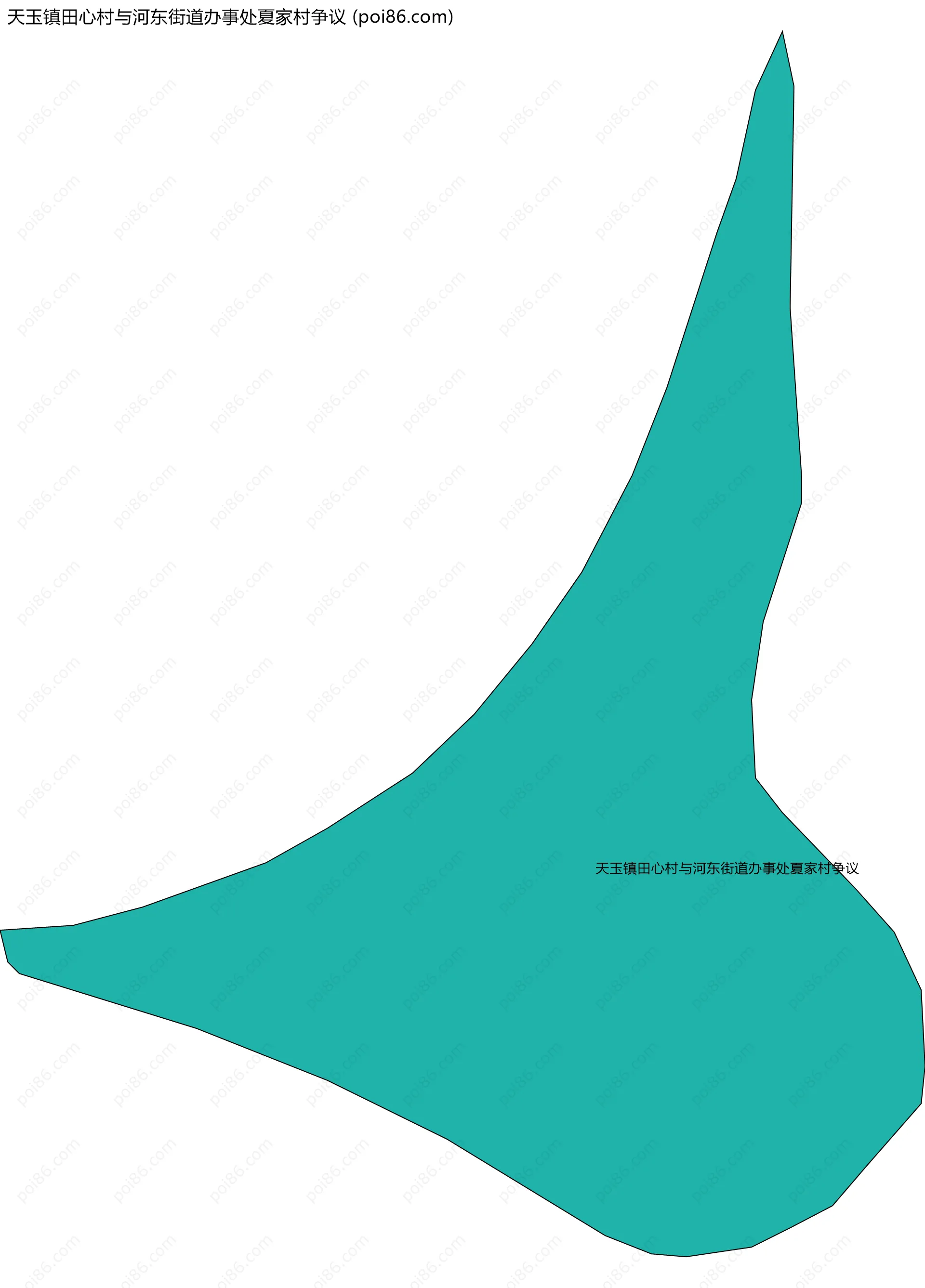 天玉镇田心村与河东街道办事处夏家村争议边界地图
