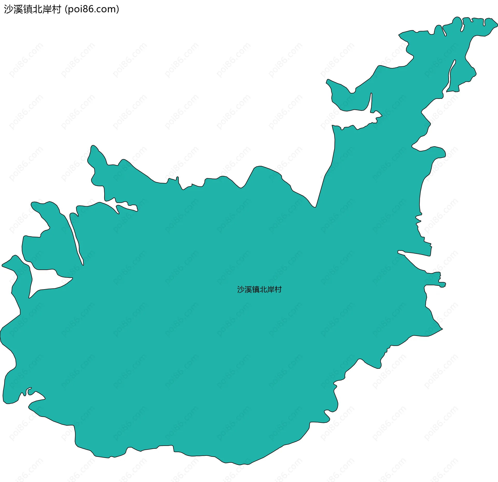 沙溪镇北岸村边界地图