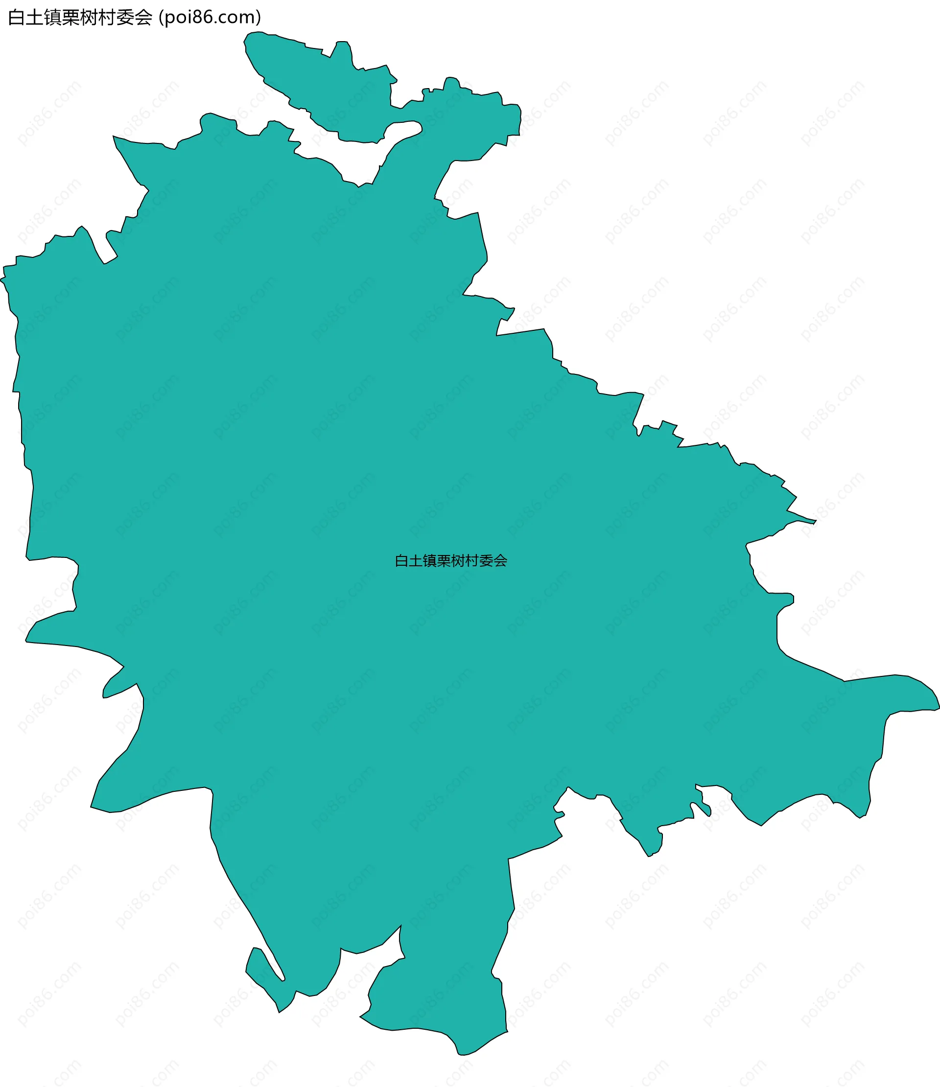 白土镇栗树村委会边界地图