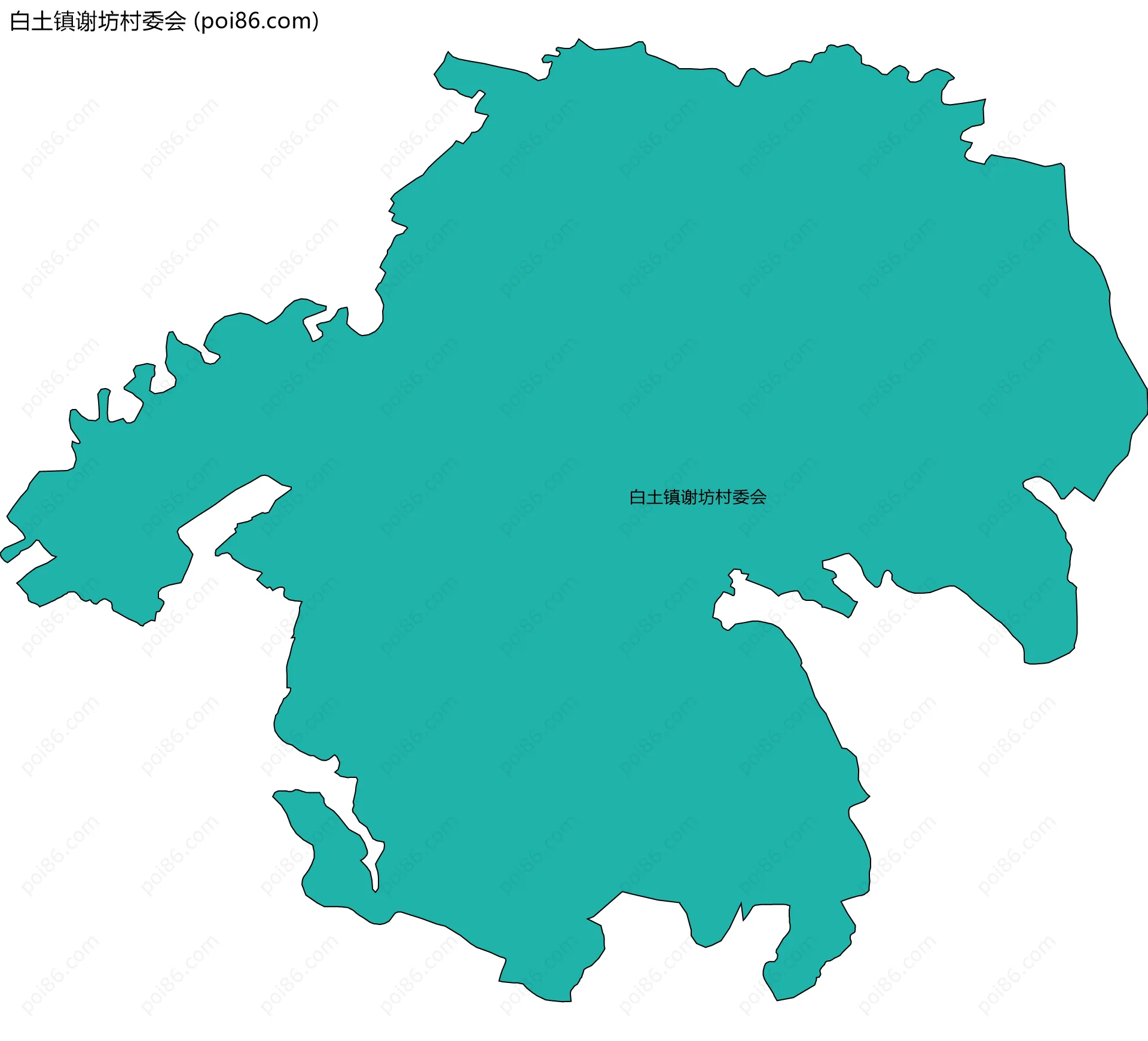 白土镇谢坊村委会边界地图