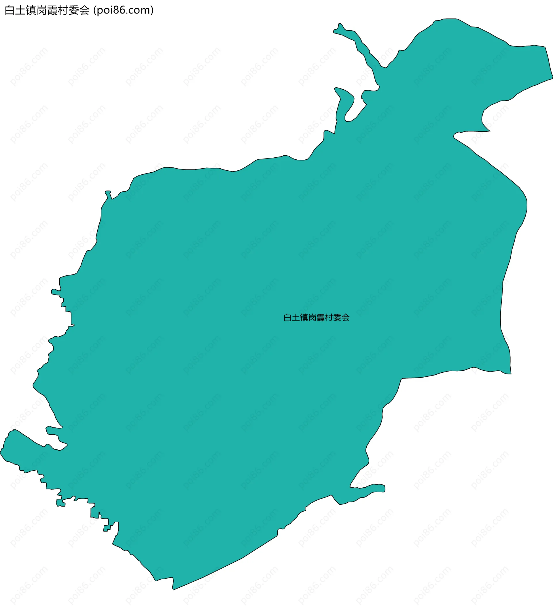 白土镇岗霞村委会边界地图