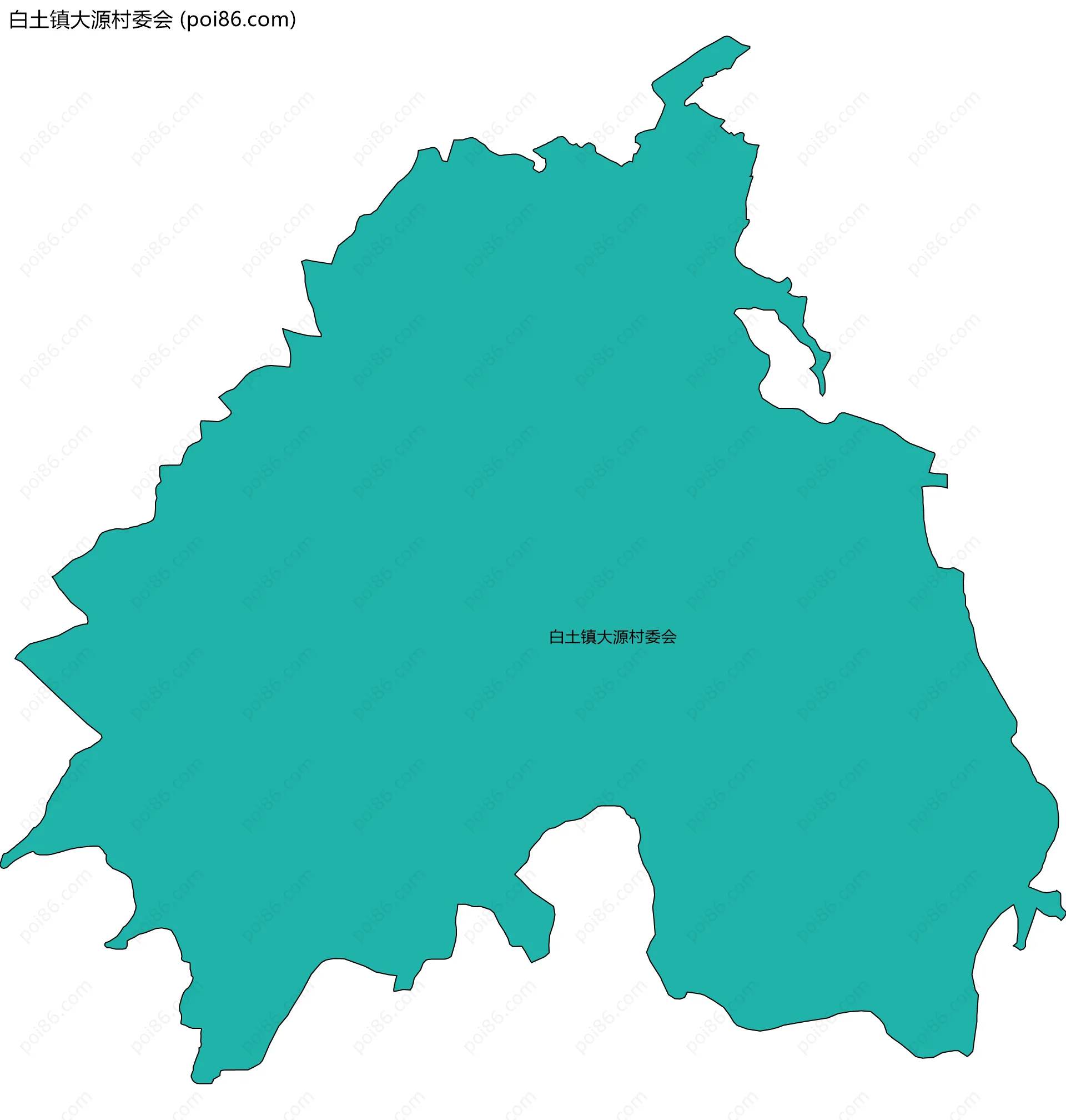 白土镇大源村委会边界地图