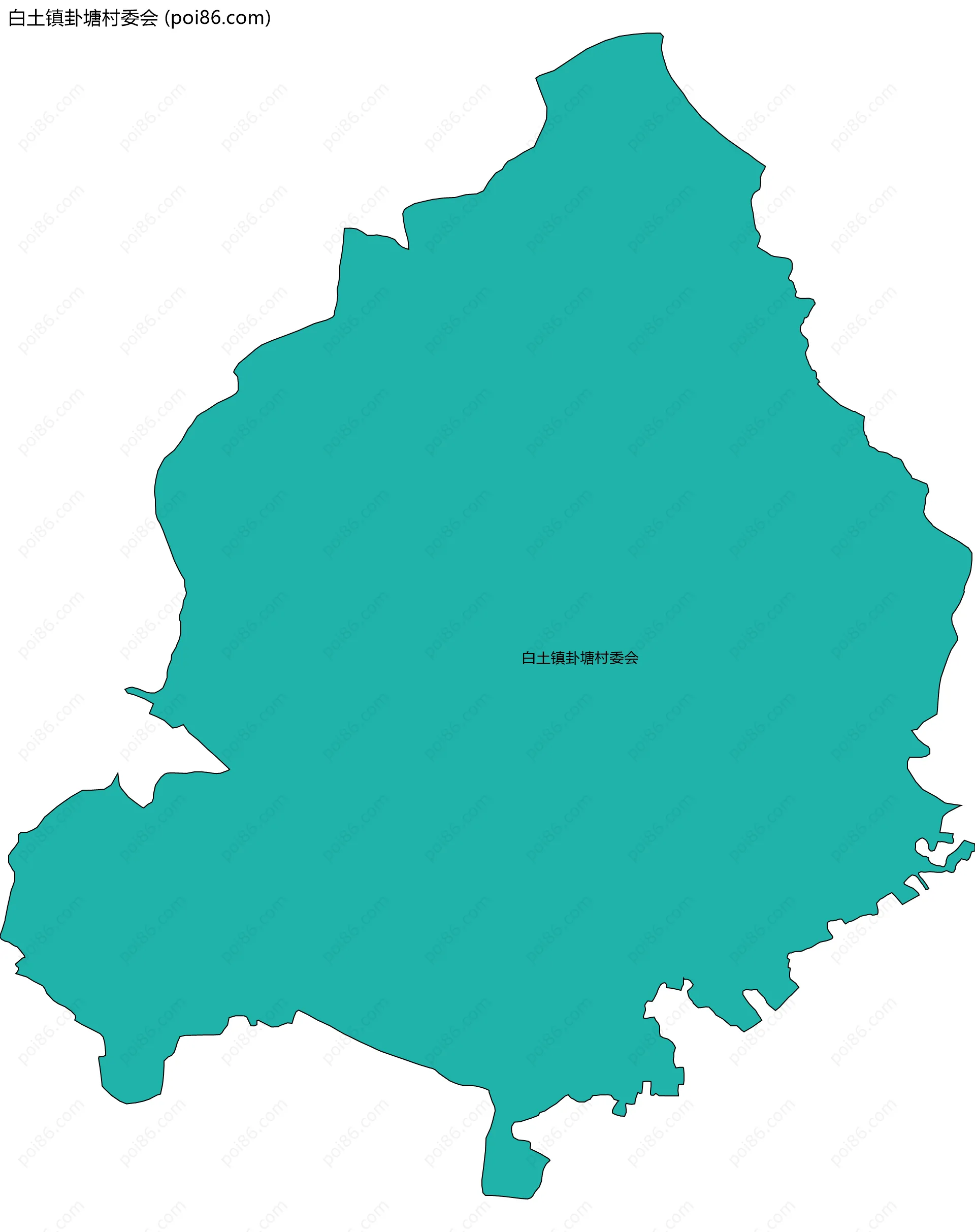 白土镇卦塘村委会边界地图