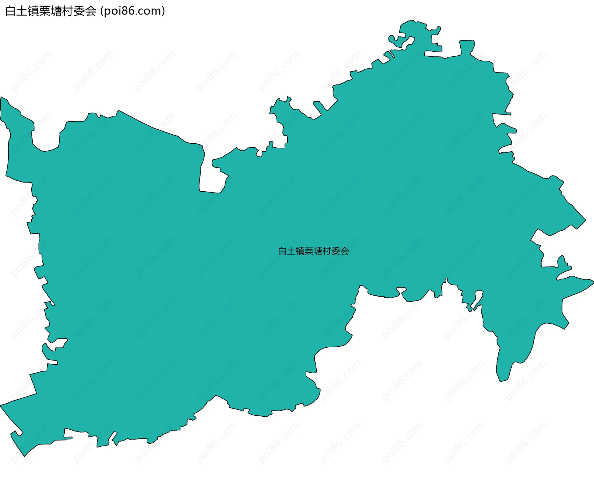 白土镇栗塘村委会边界地图