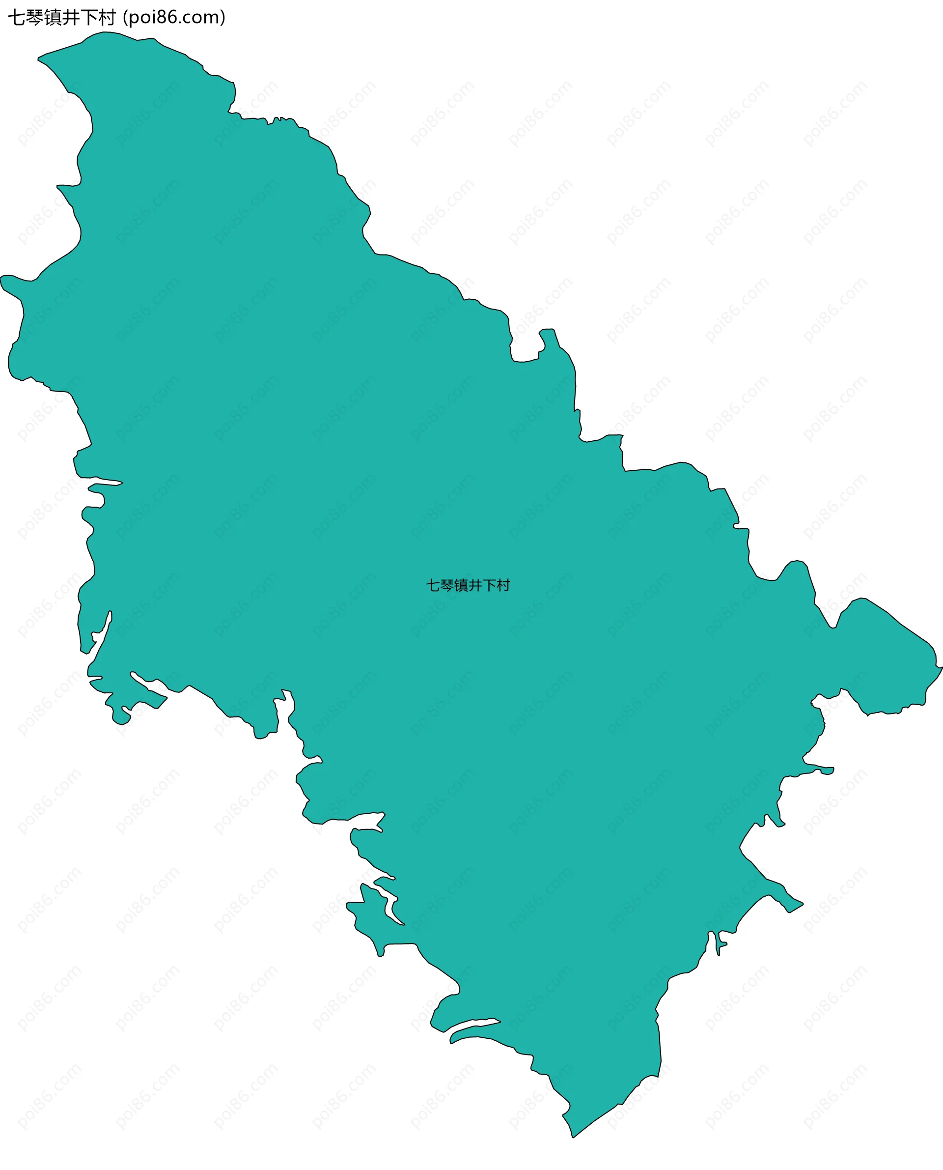 七琴镇井下村边界地图