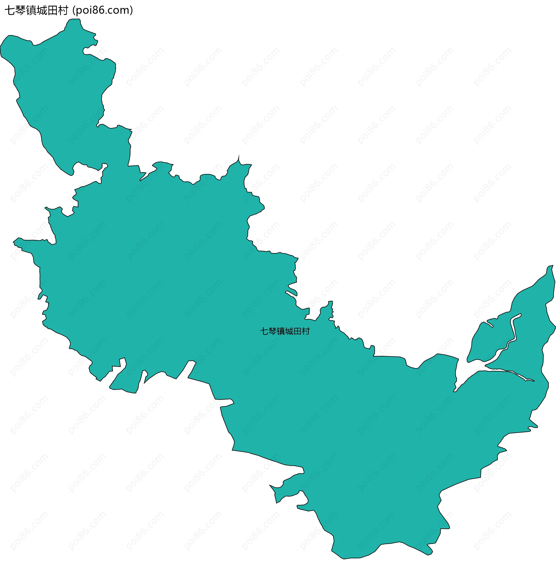 七琴镇城田村边界地图