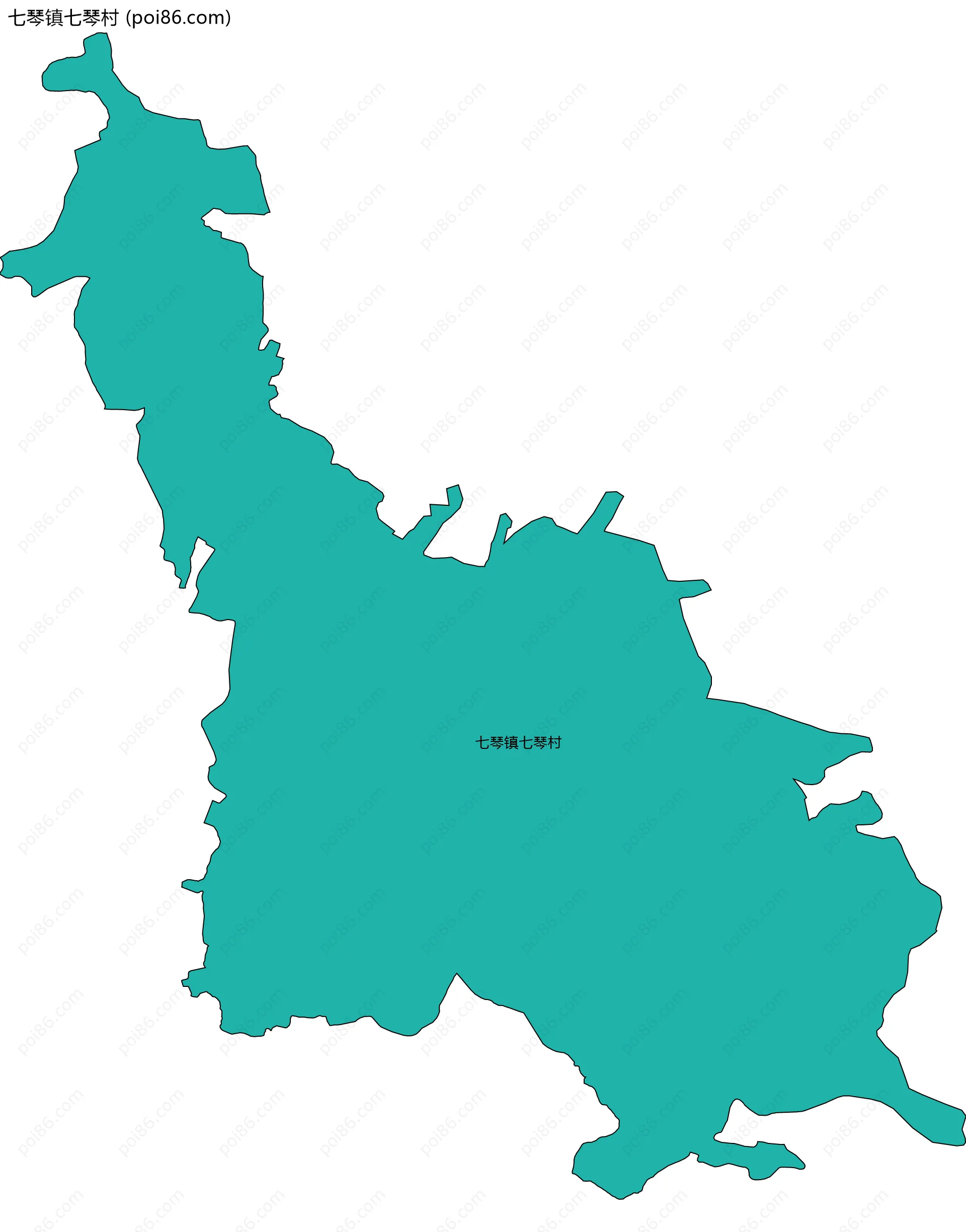 七琴镇七琴村边界地图