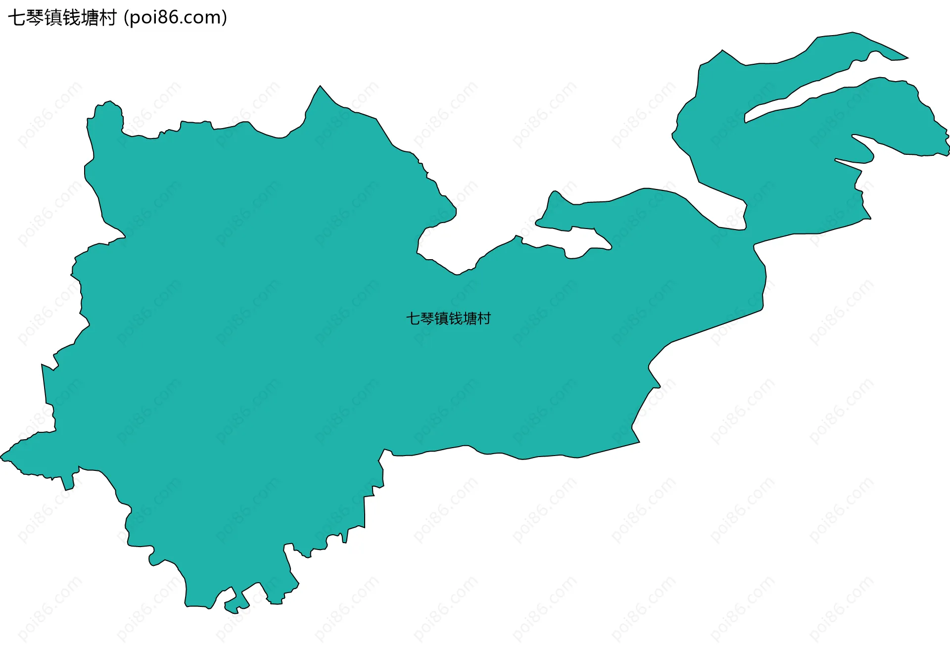 七琴镇钱塘村边界地图