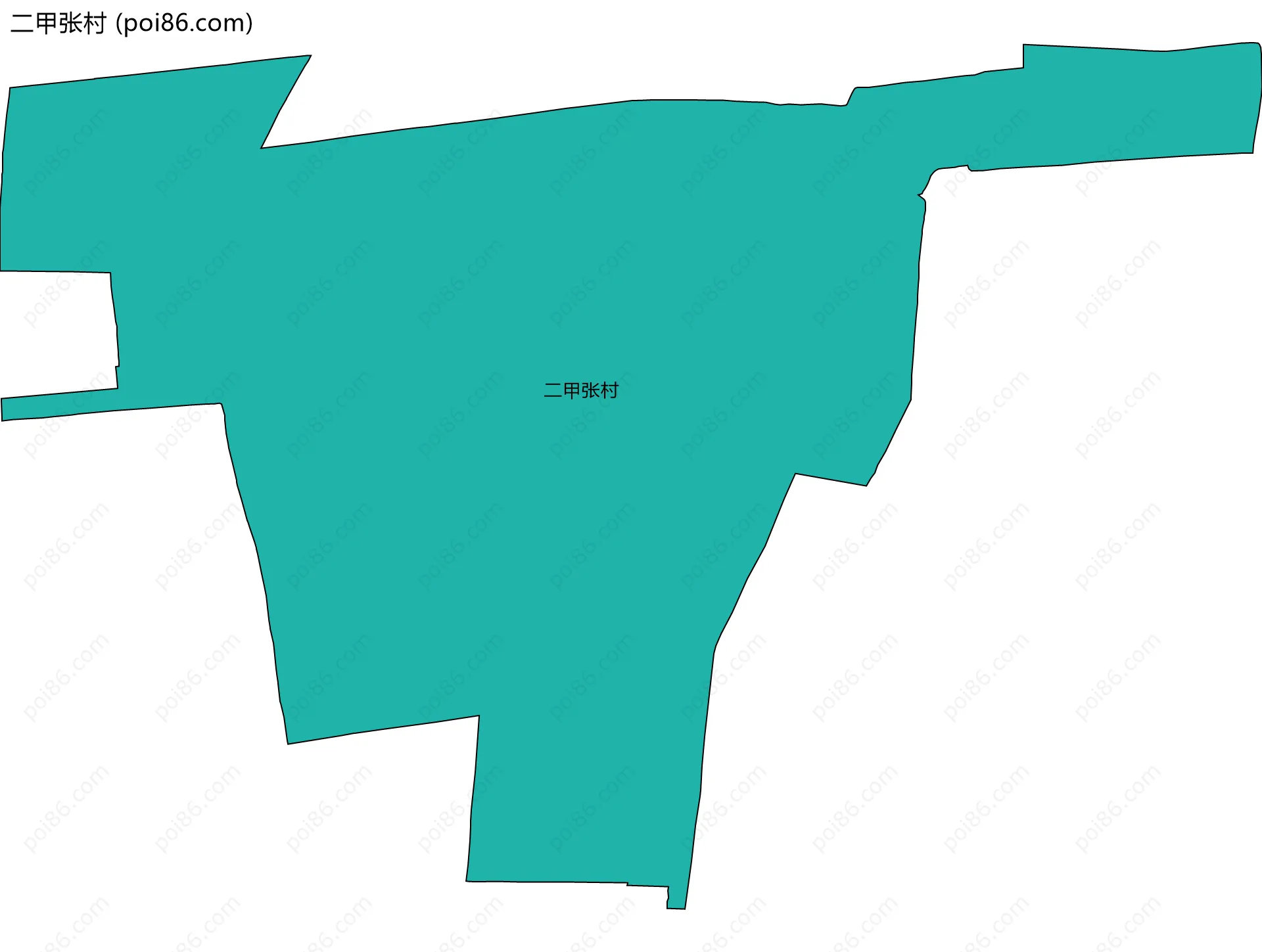二甲张村边界地图
