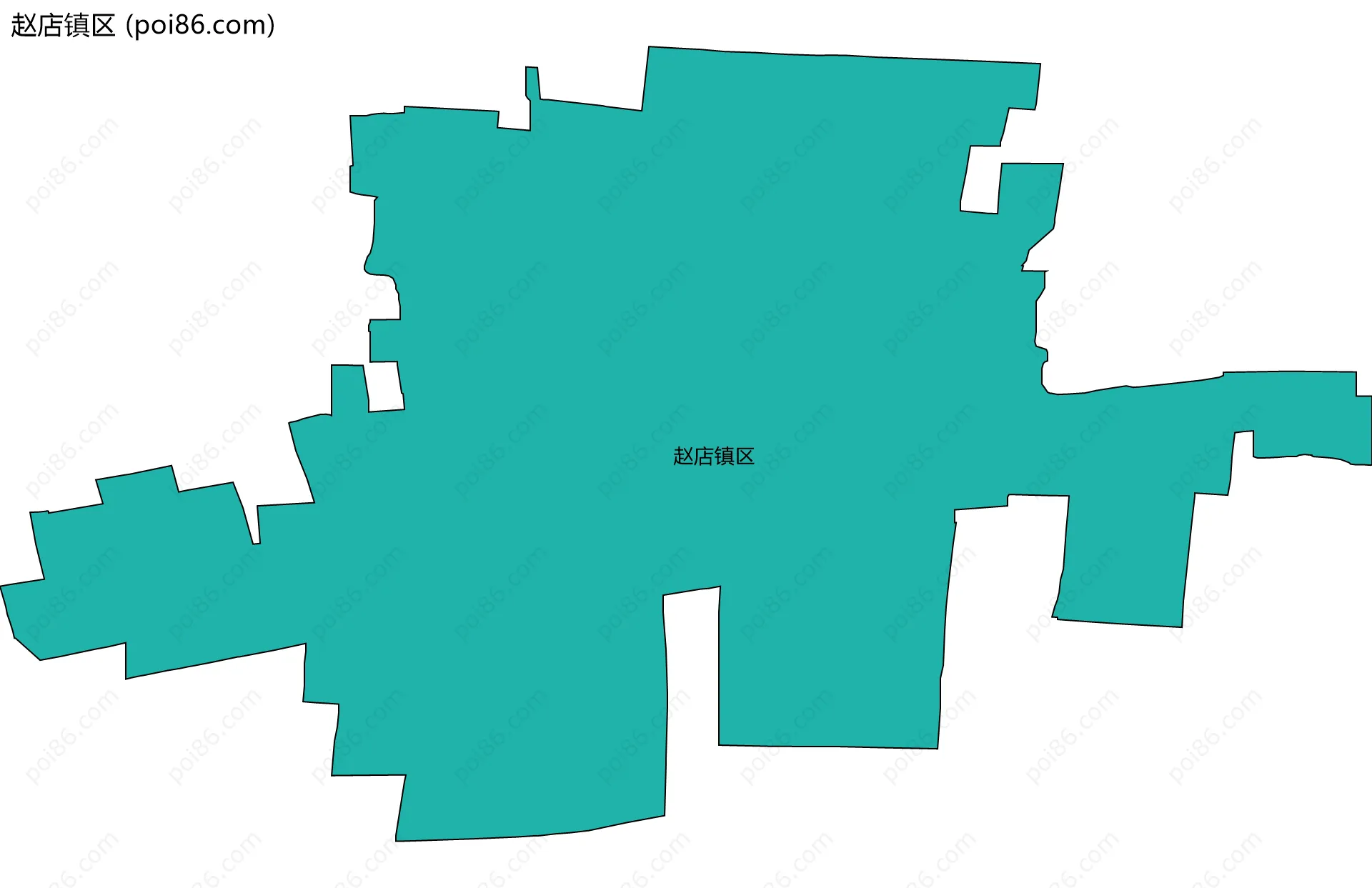 赵店镇区边界地图