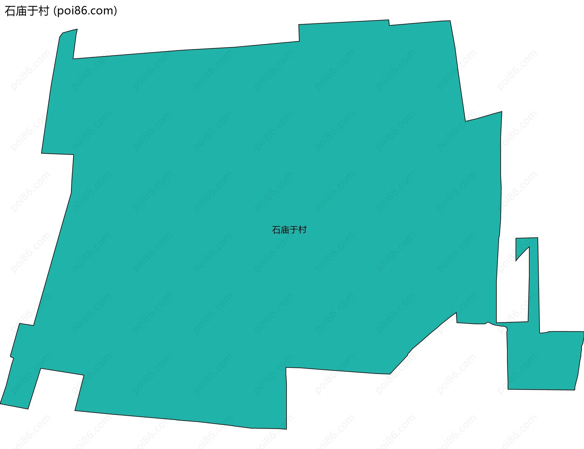 石庙于村边界地图