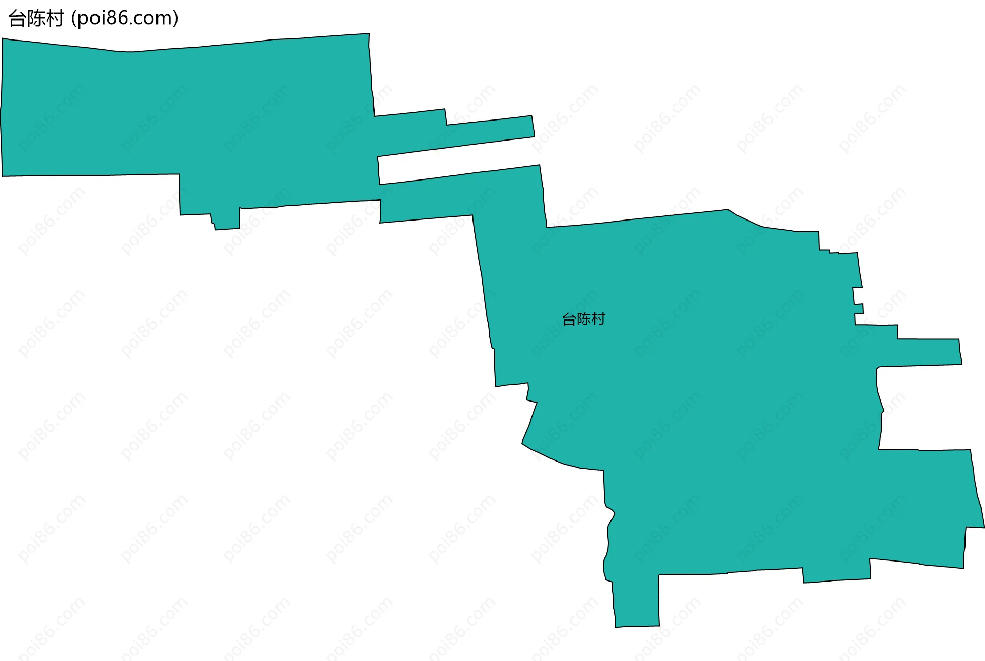 台陈村边界地图
