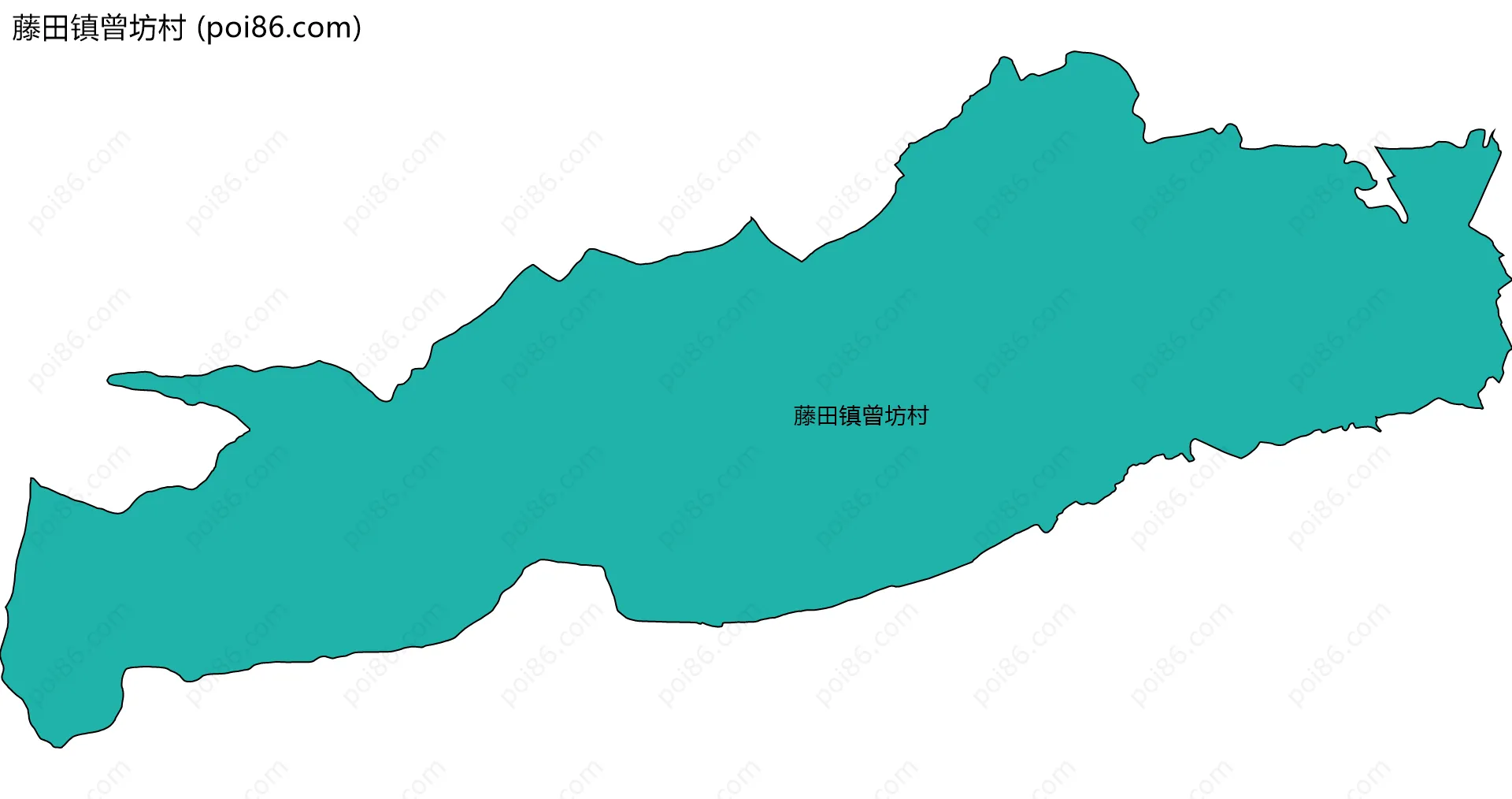 藤田镇曾坊村边界地图