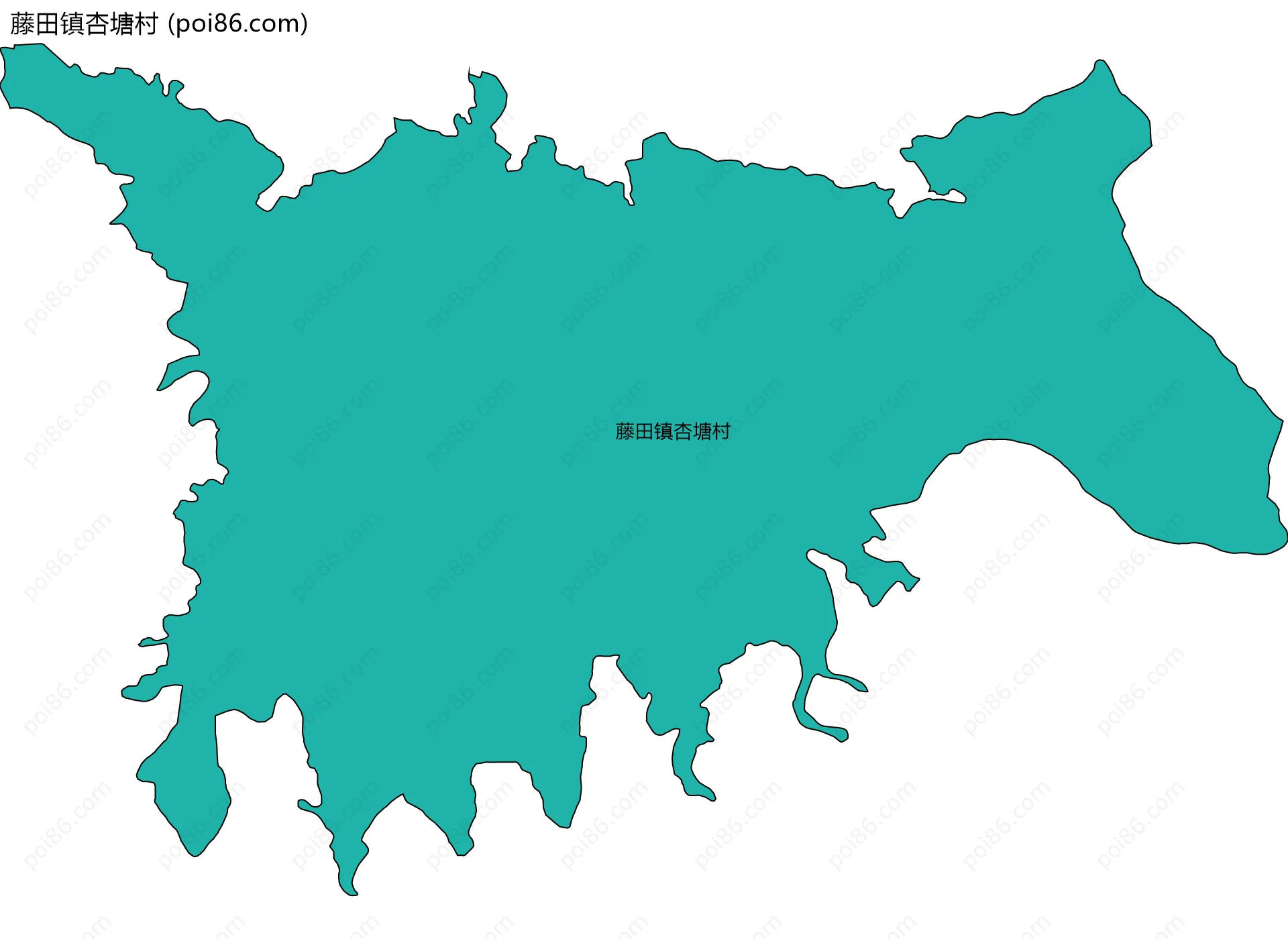 藤田镇杏塘村边界地图