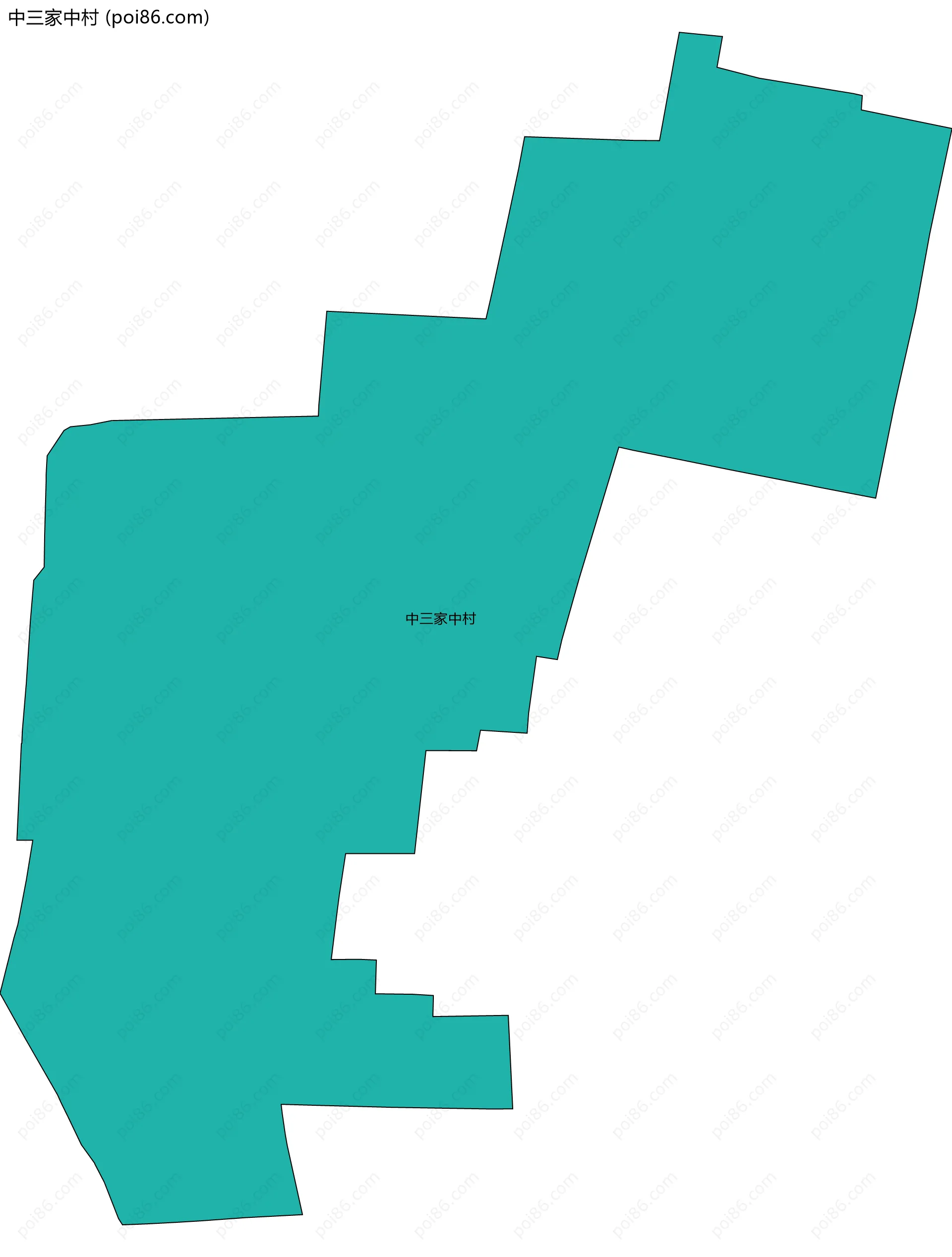 中三家中村边界地图
