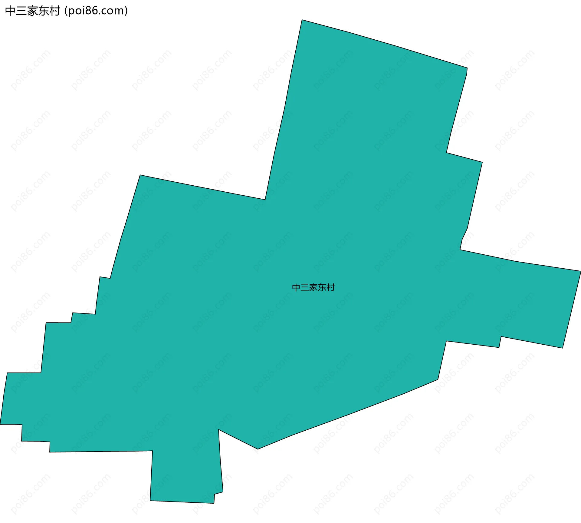 中三家东村边界地图