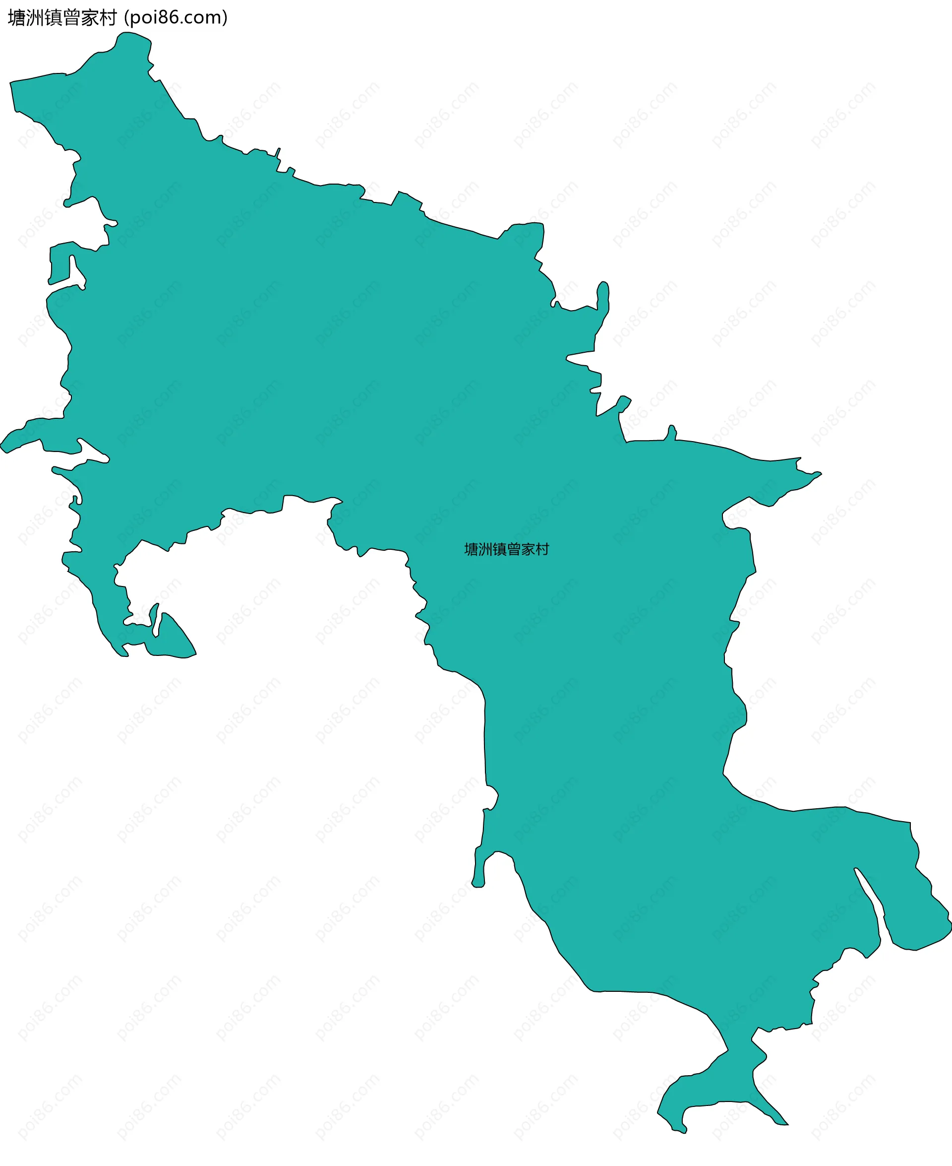 塘洲镇曾家村边界地图