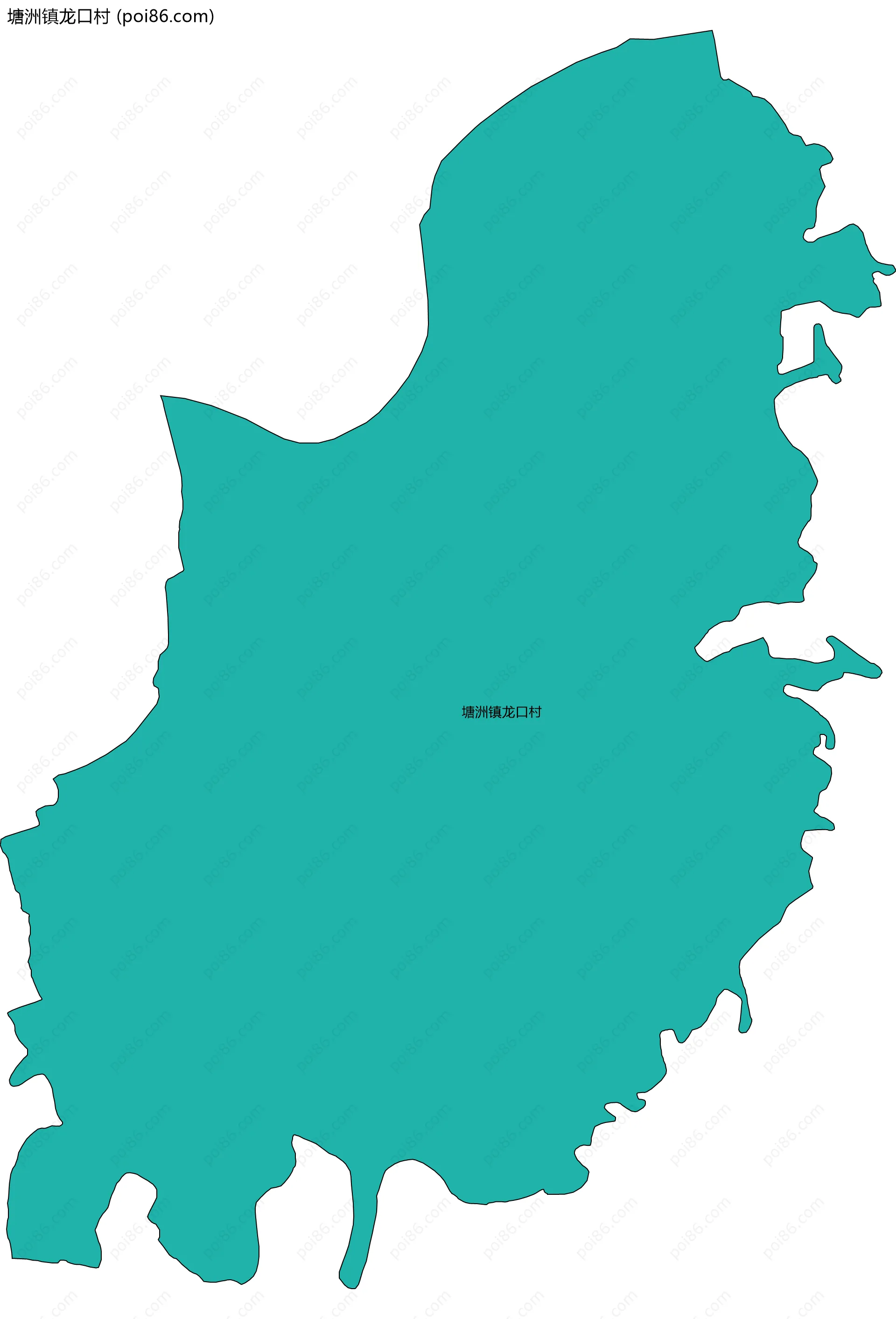 塘洲镇龙口村边界地图