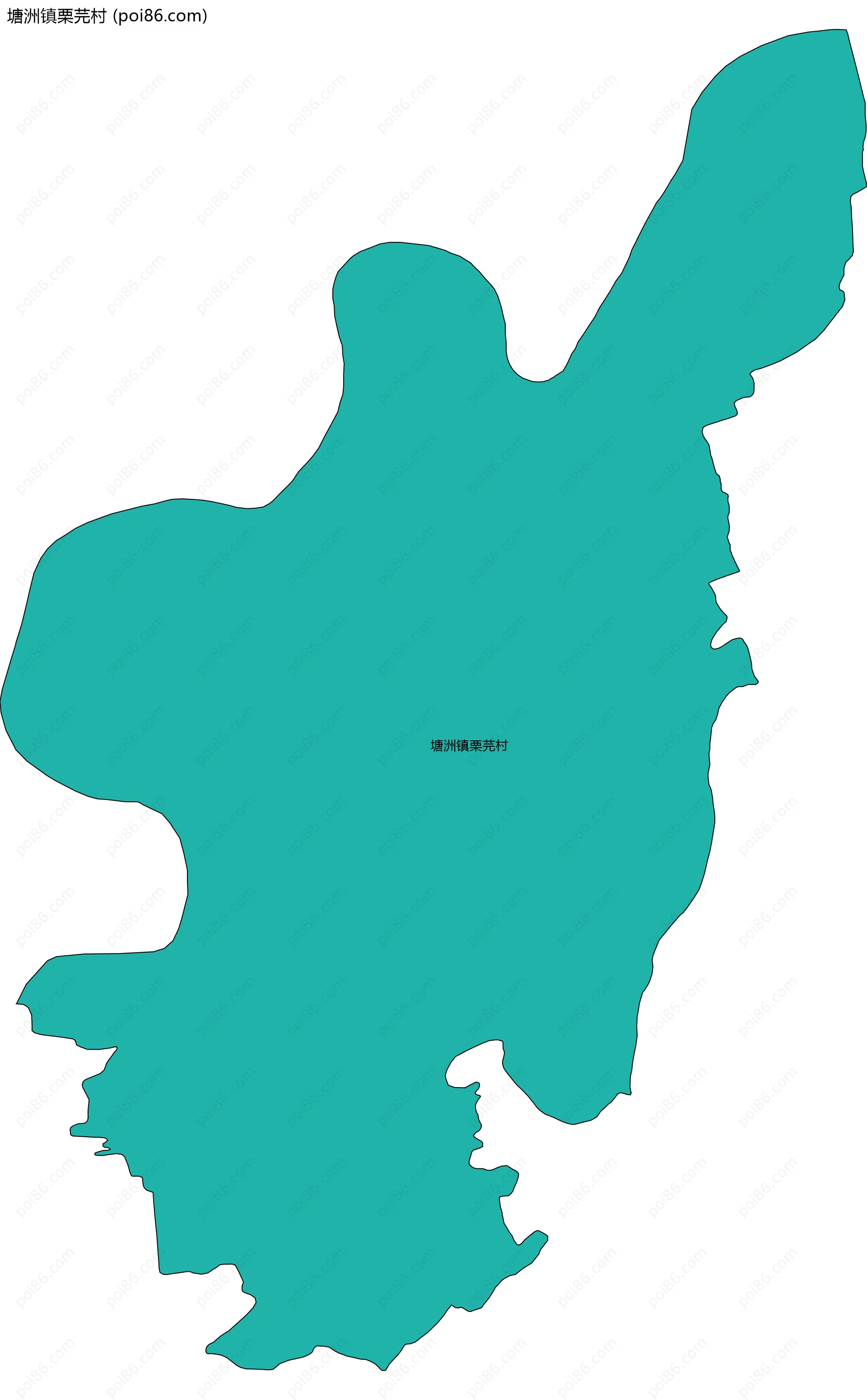 塘洲镇栗芫村边界地图