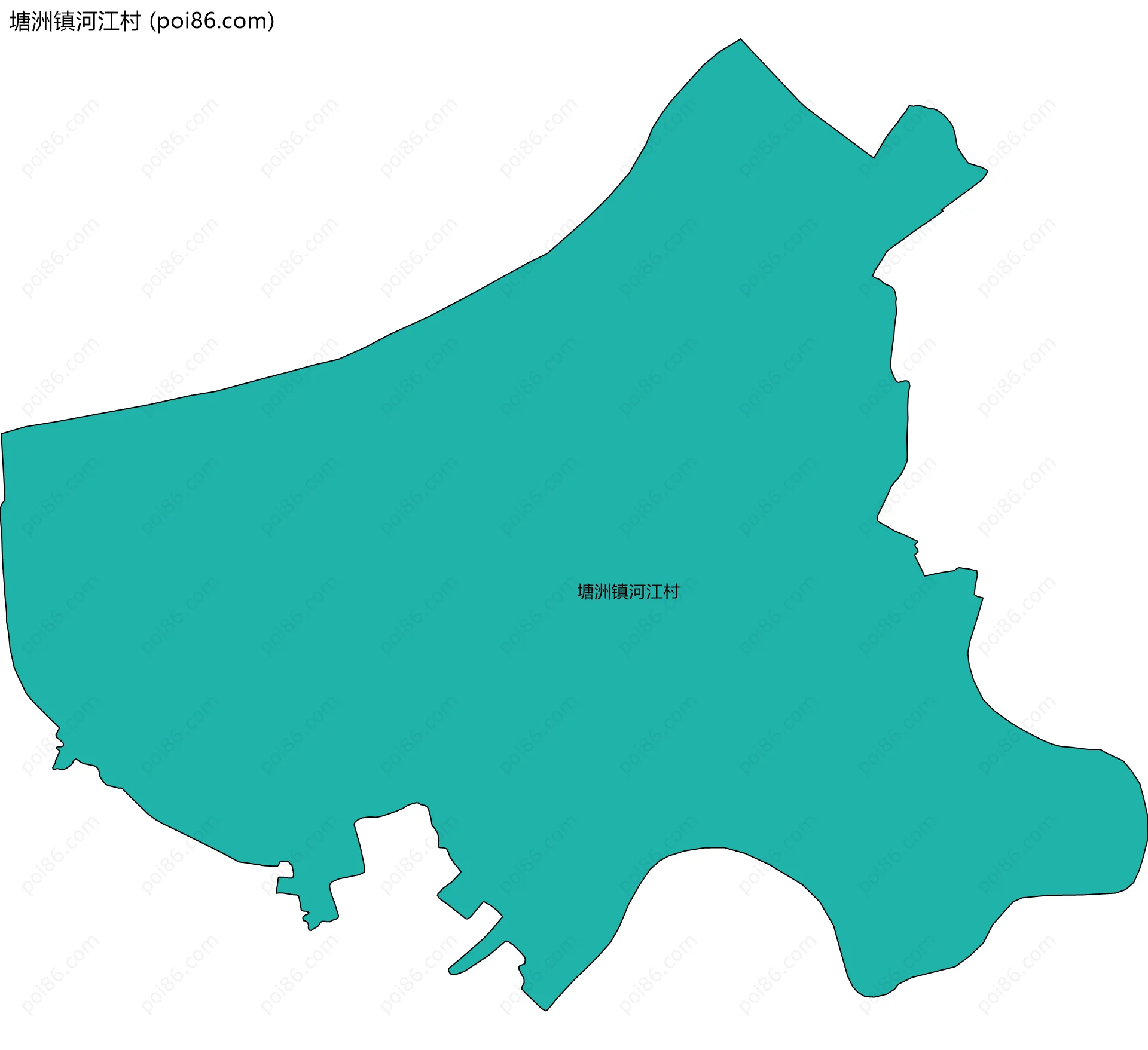 塘洲镇河江村边界地图