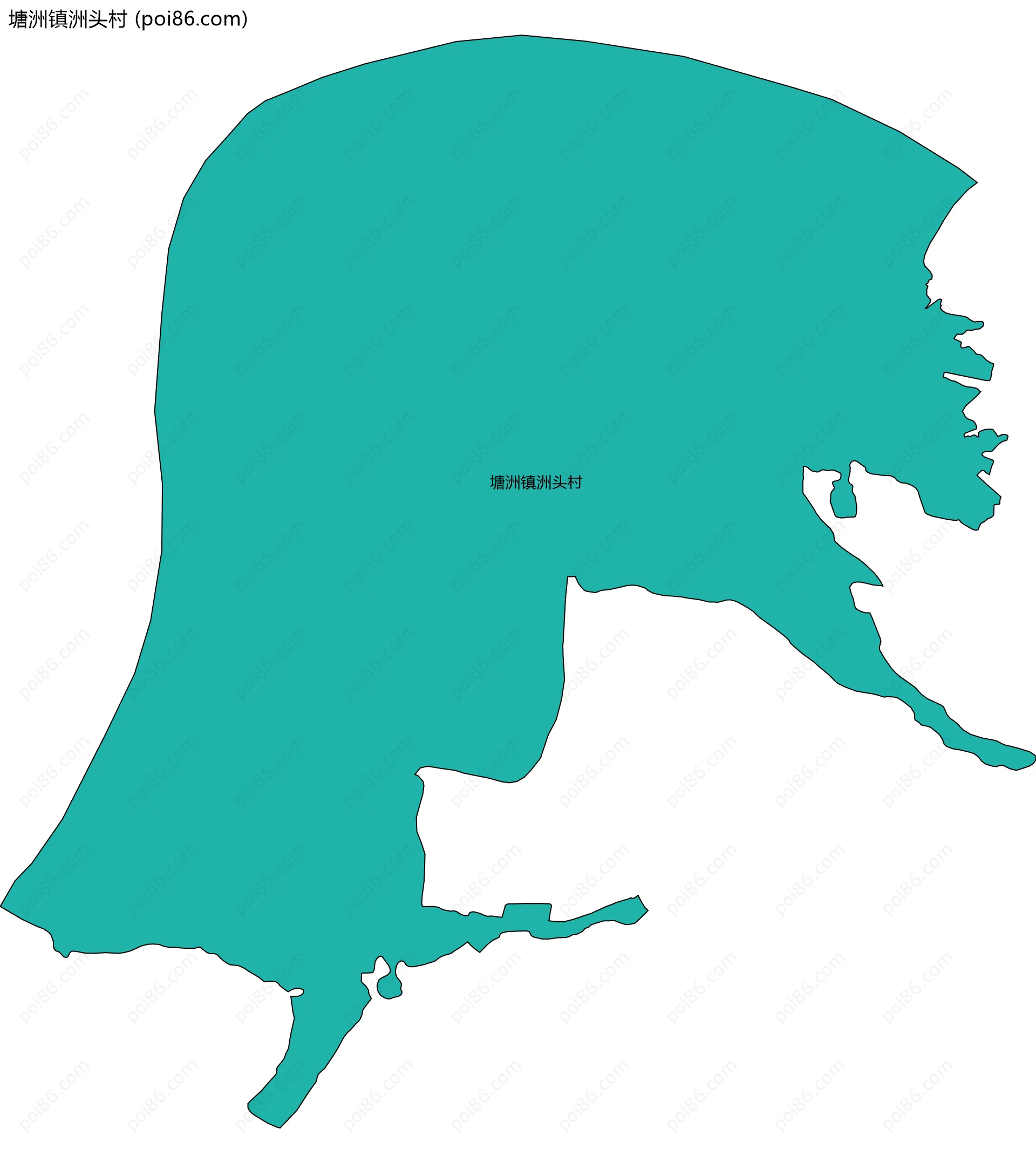 塘洲镇洲头村边界地图