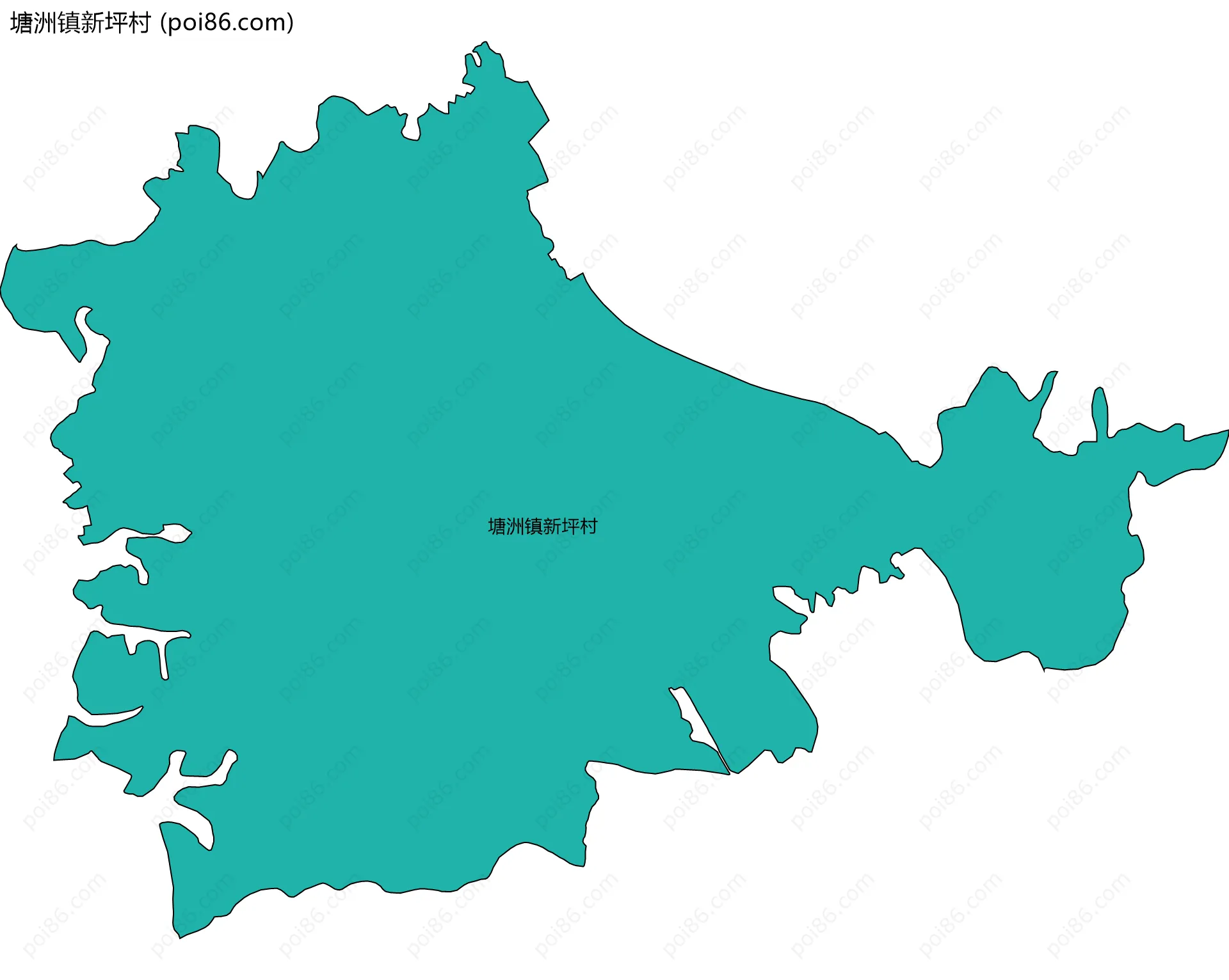 塘洲镇新坪村边界地图