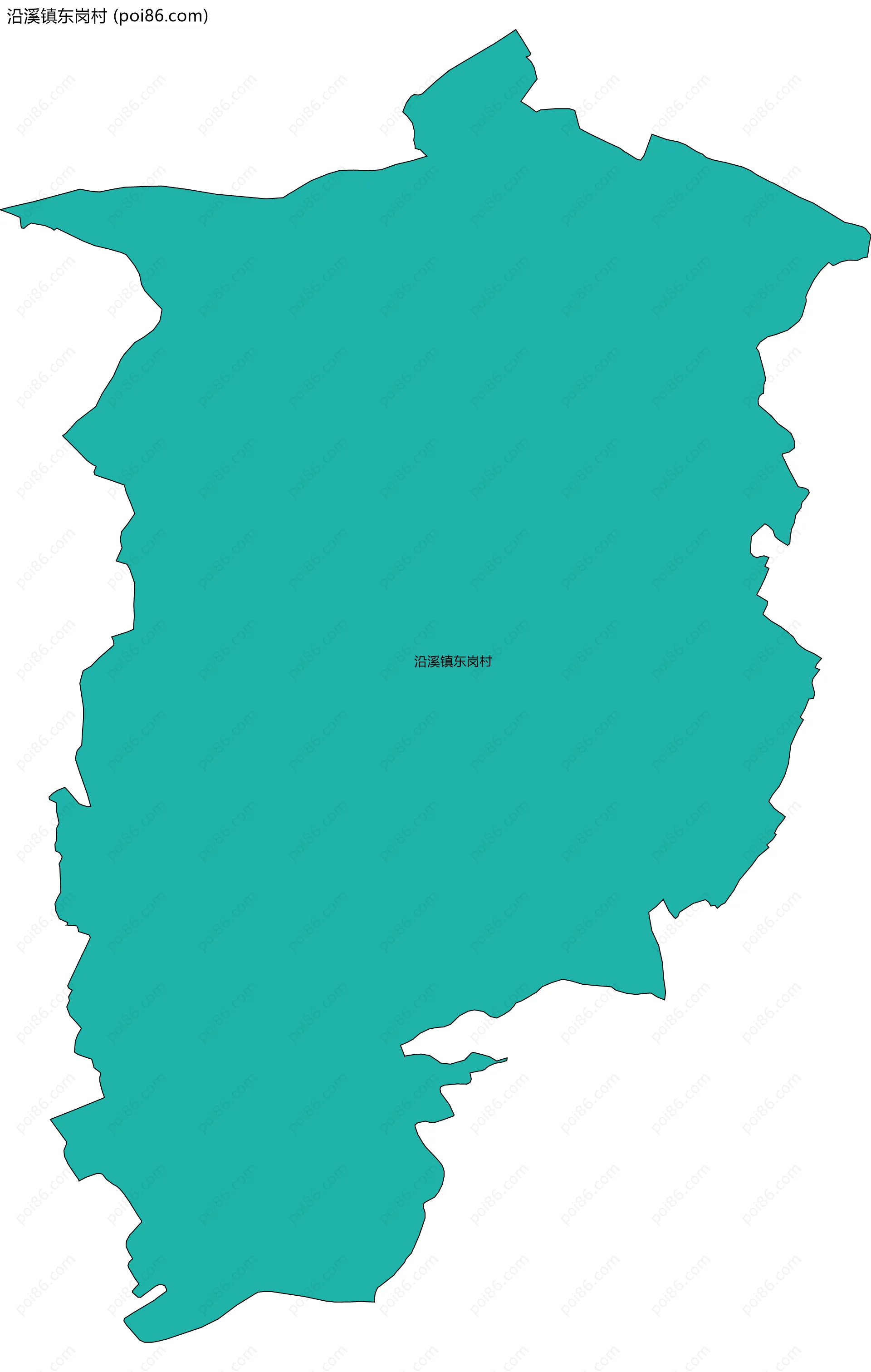 沿溪镇东岗村边界地图