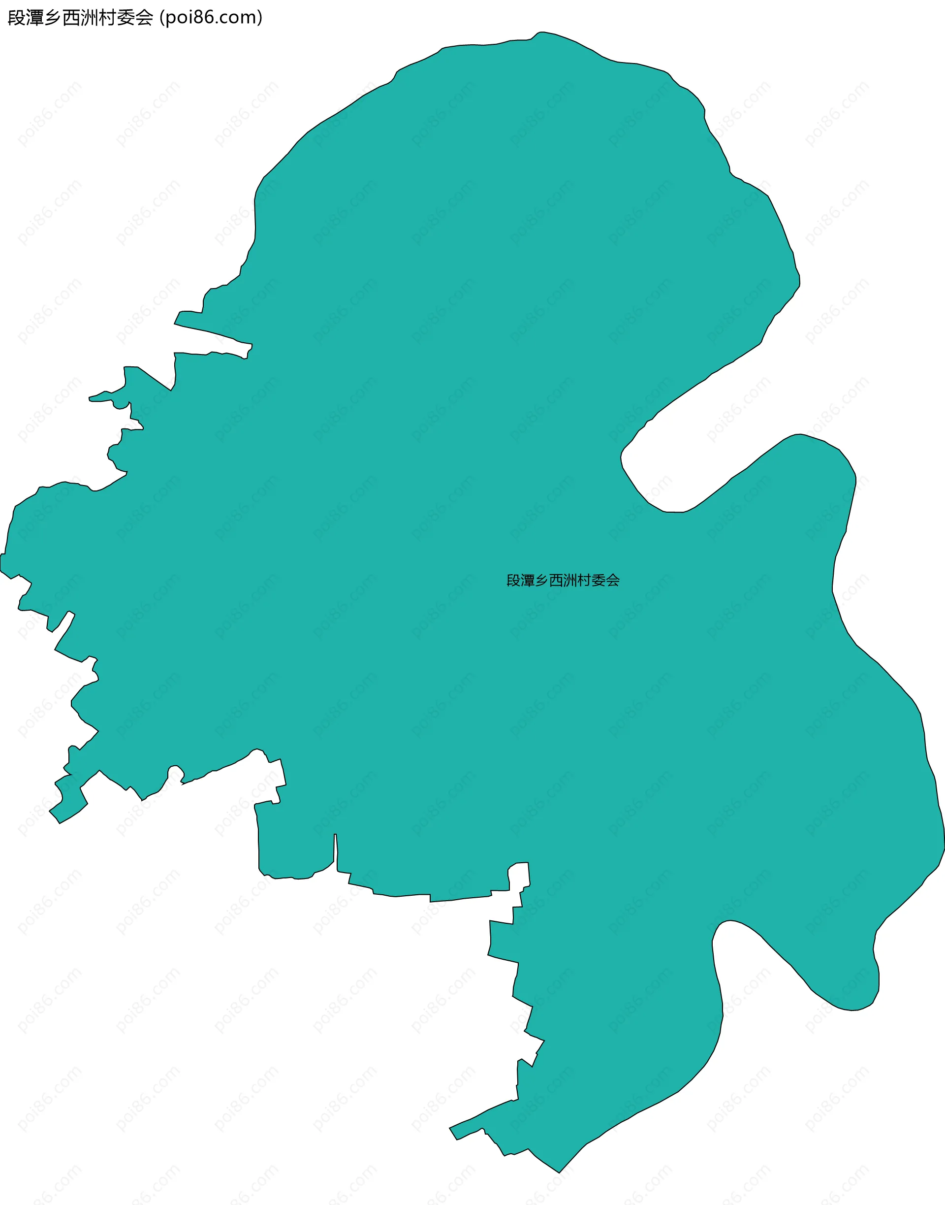 段潭乡西洲村委会边界地图