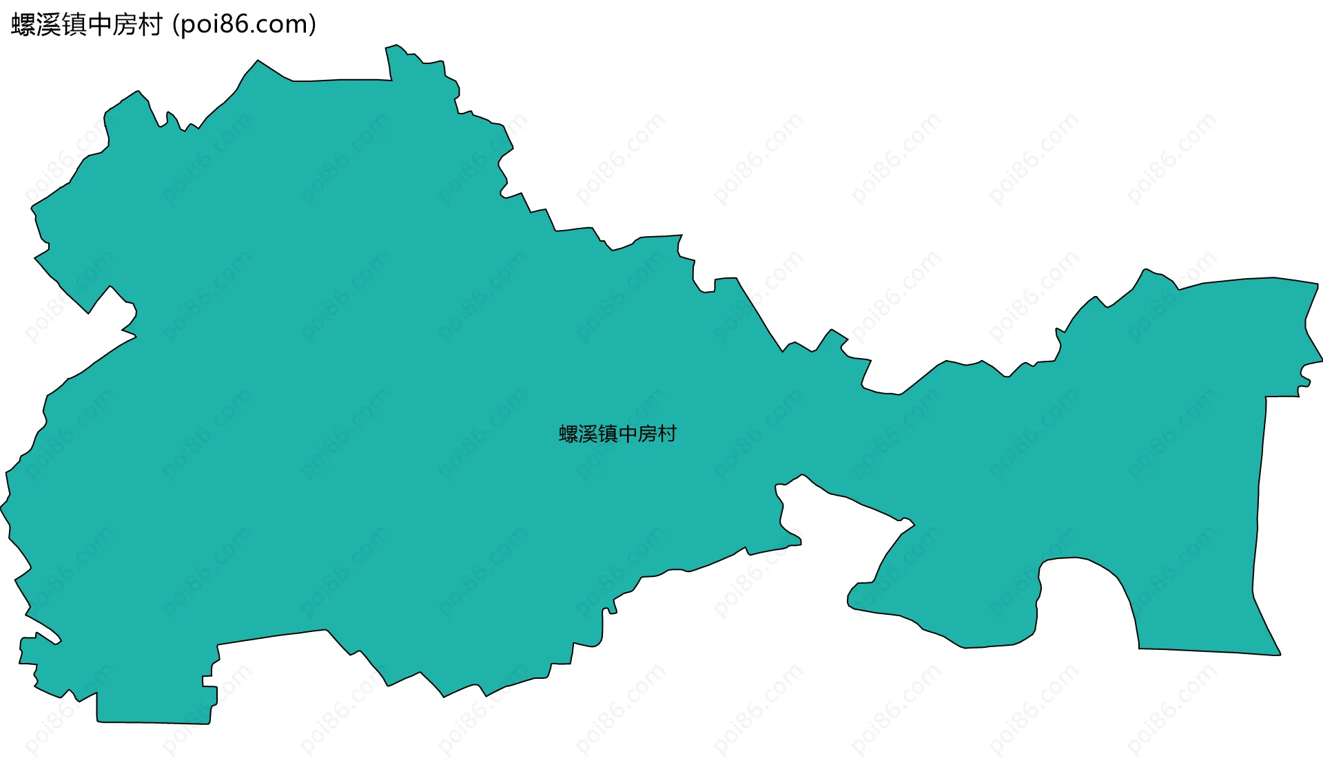 螺溪镇中房村边界地图