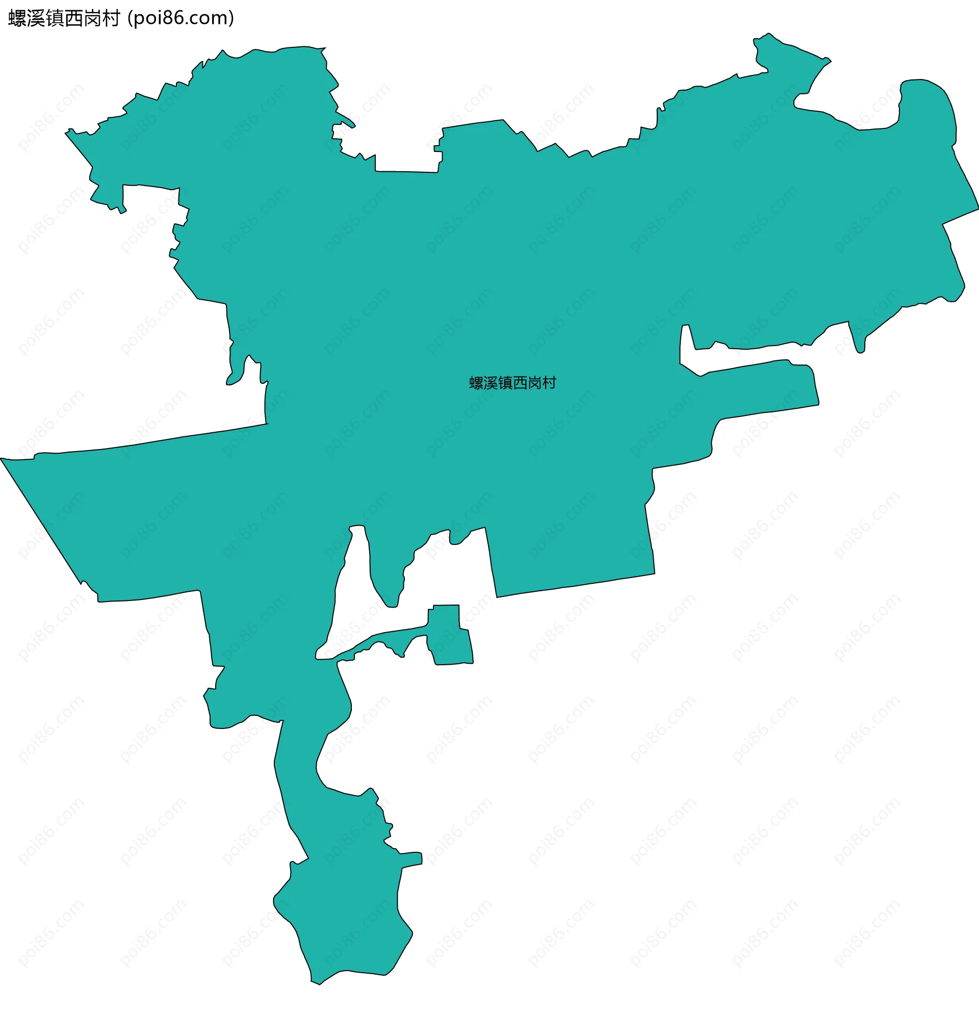 螺溪镇西岗村边界地图