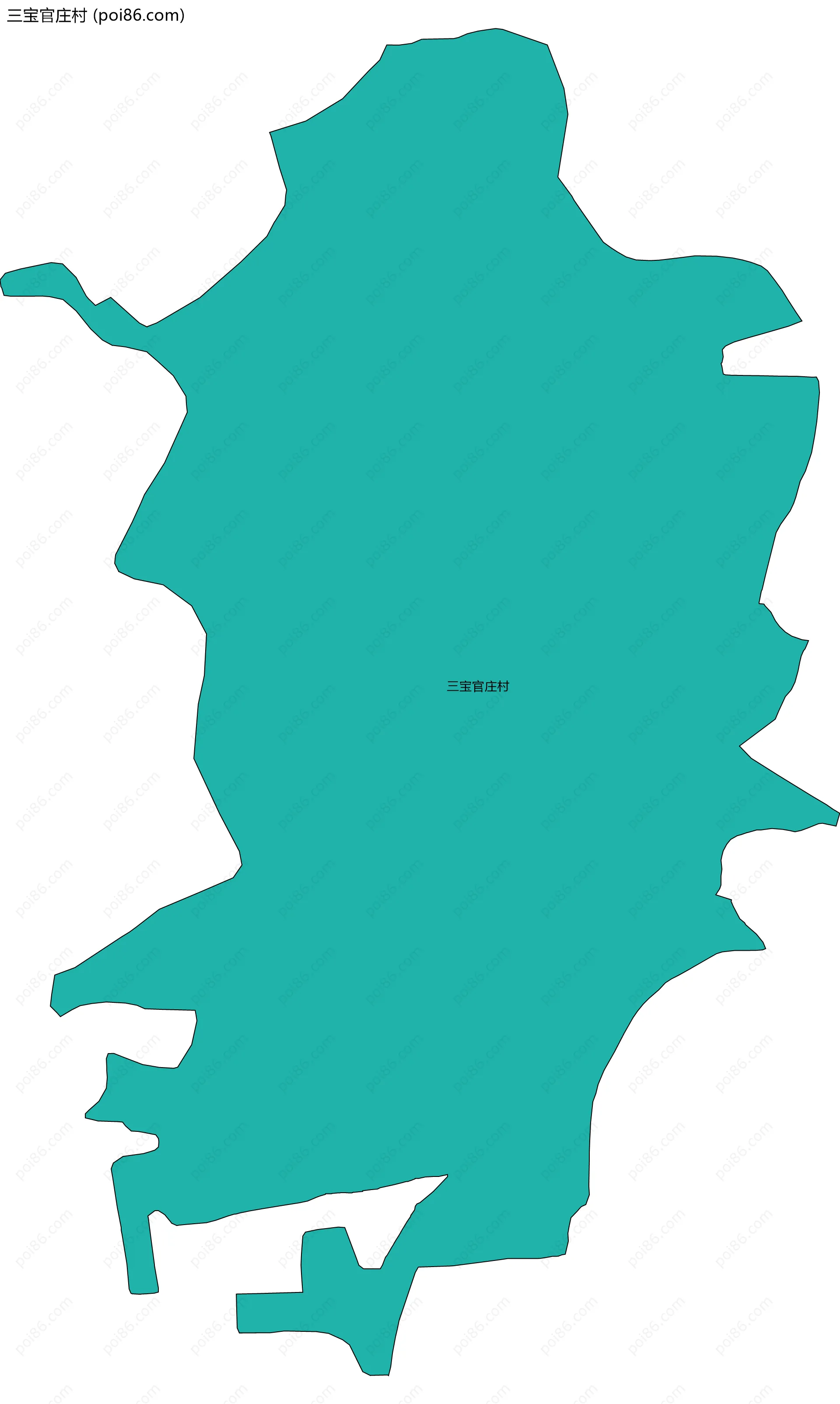 三宝官庄村边界地图