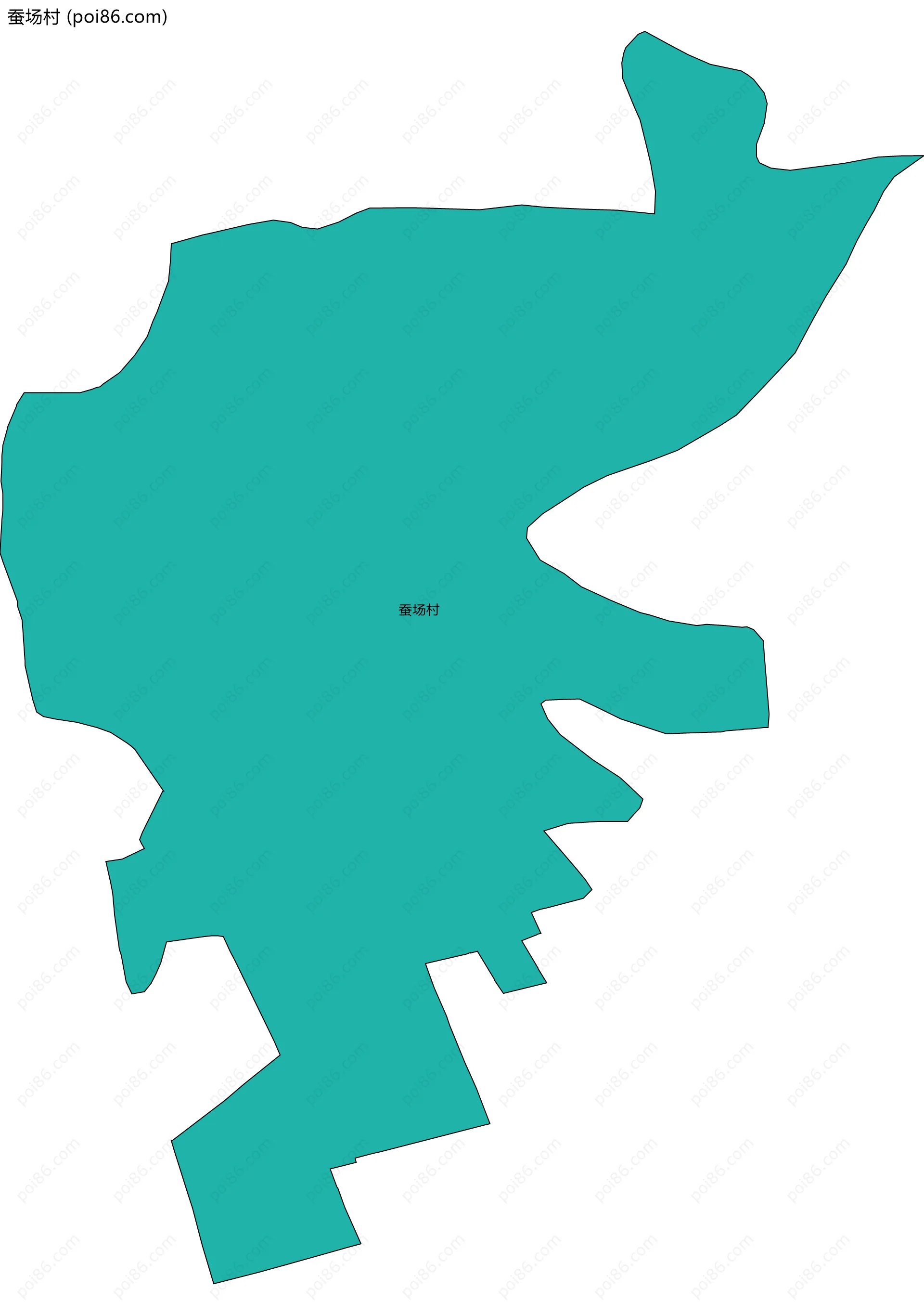 蚕场村边界地图