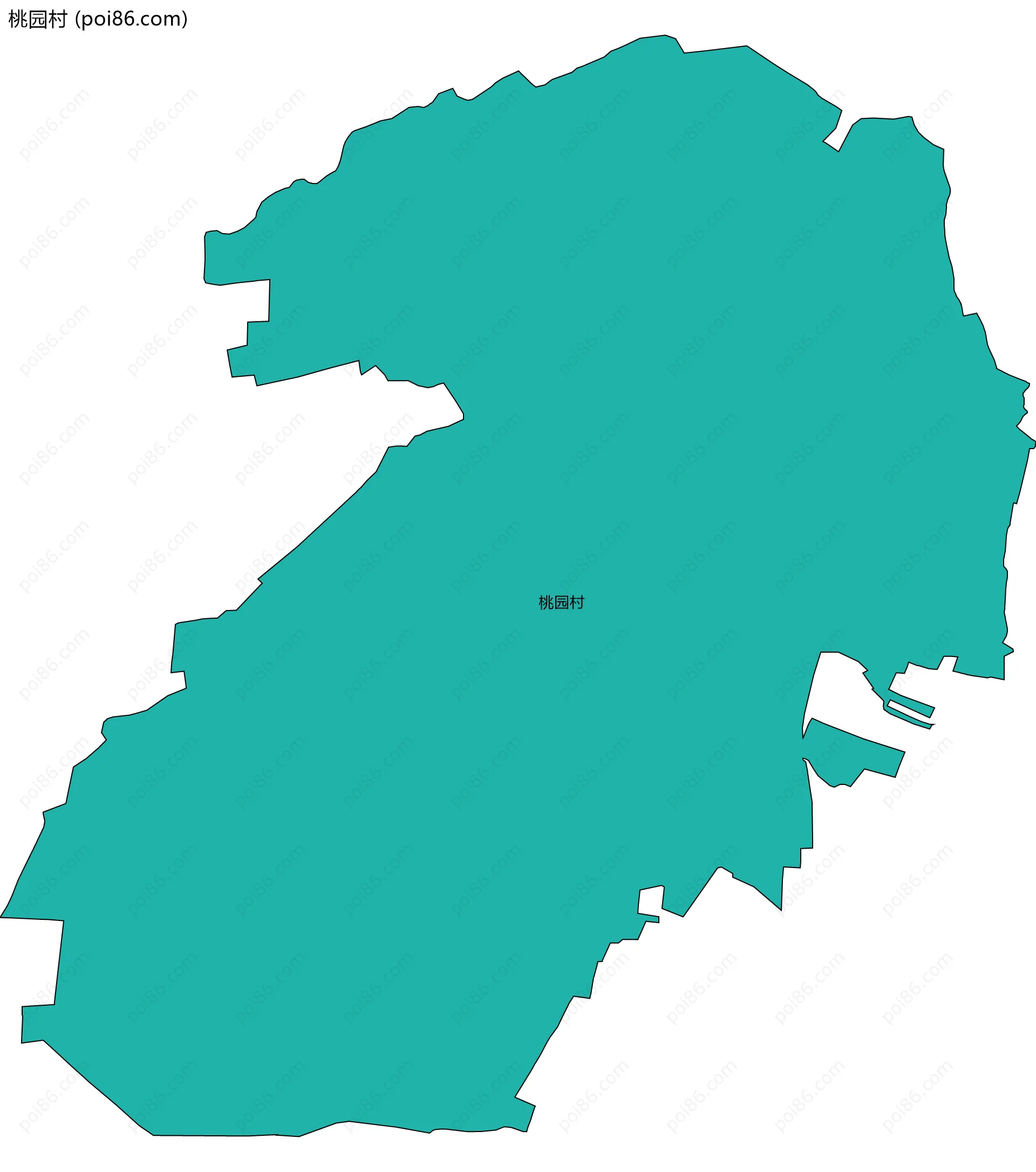 桃园村边界地图