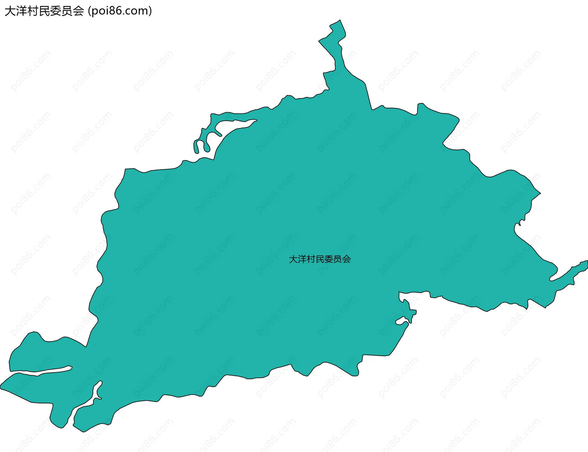 大洋村民委员会边界地图