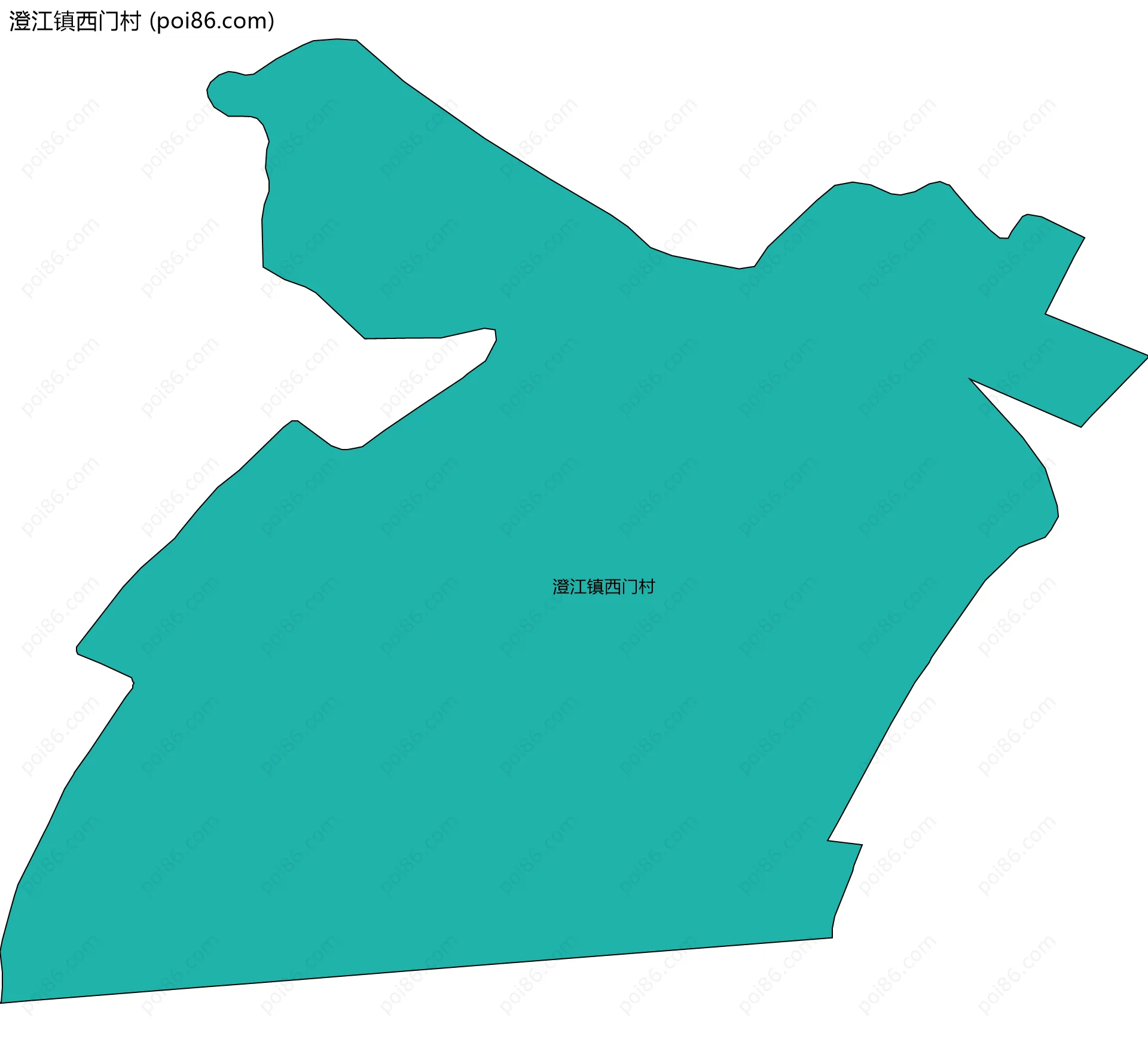 澄江镇西门村边界地图