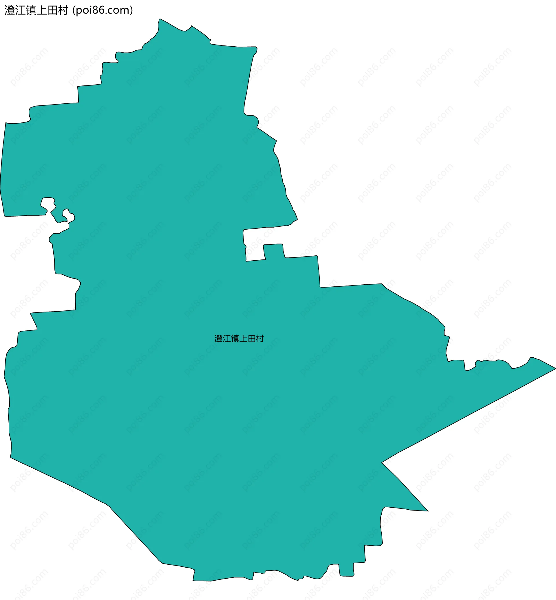 澄江镇上田村边界地图